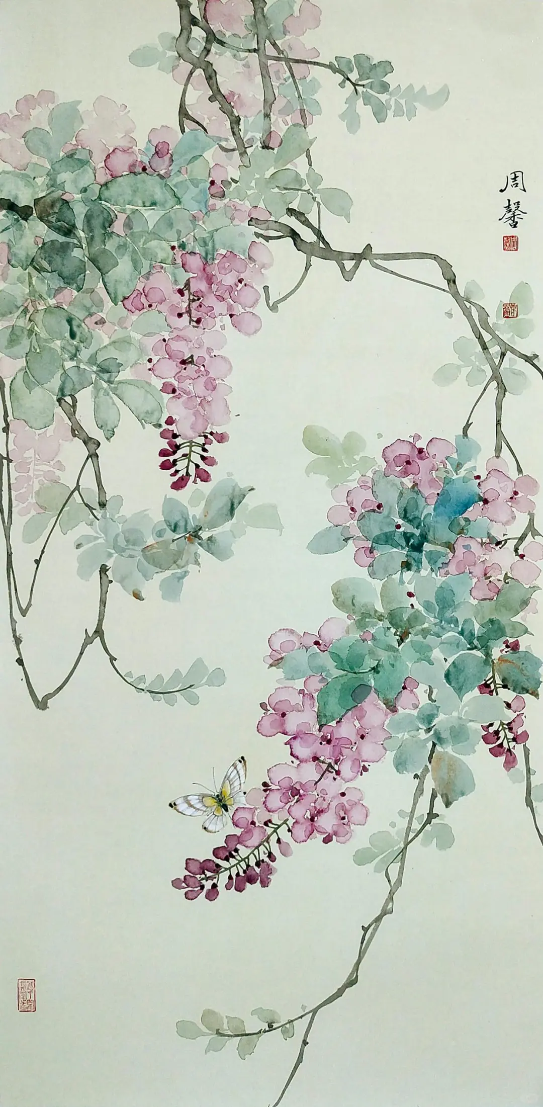 画家周馨没骨画，淡雅朦胧！