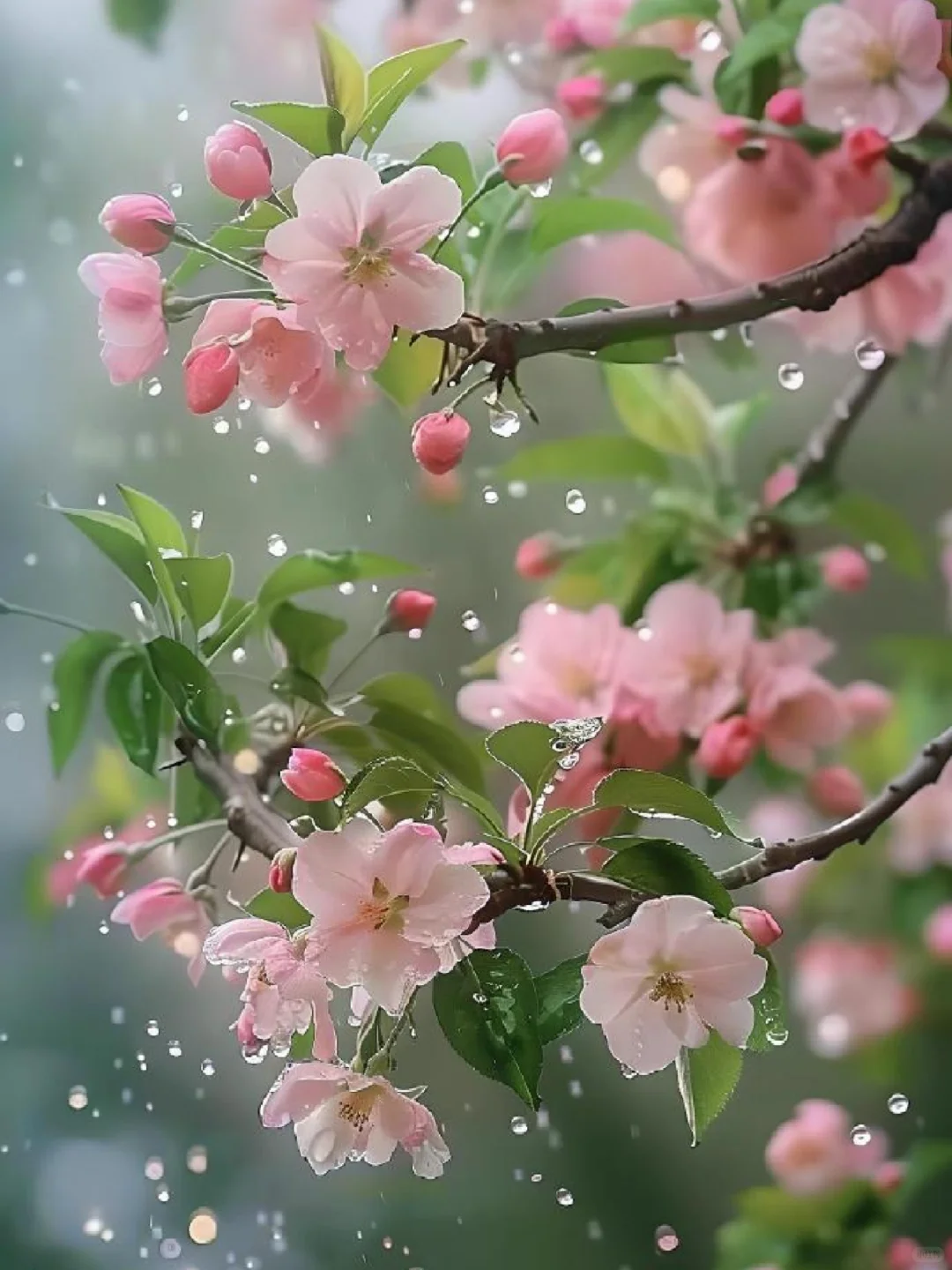 雨中海棠