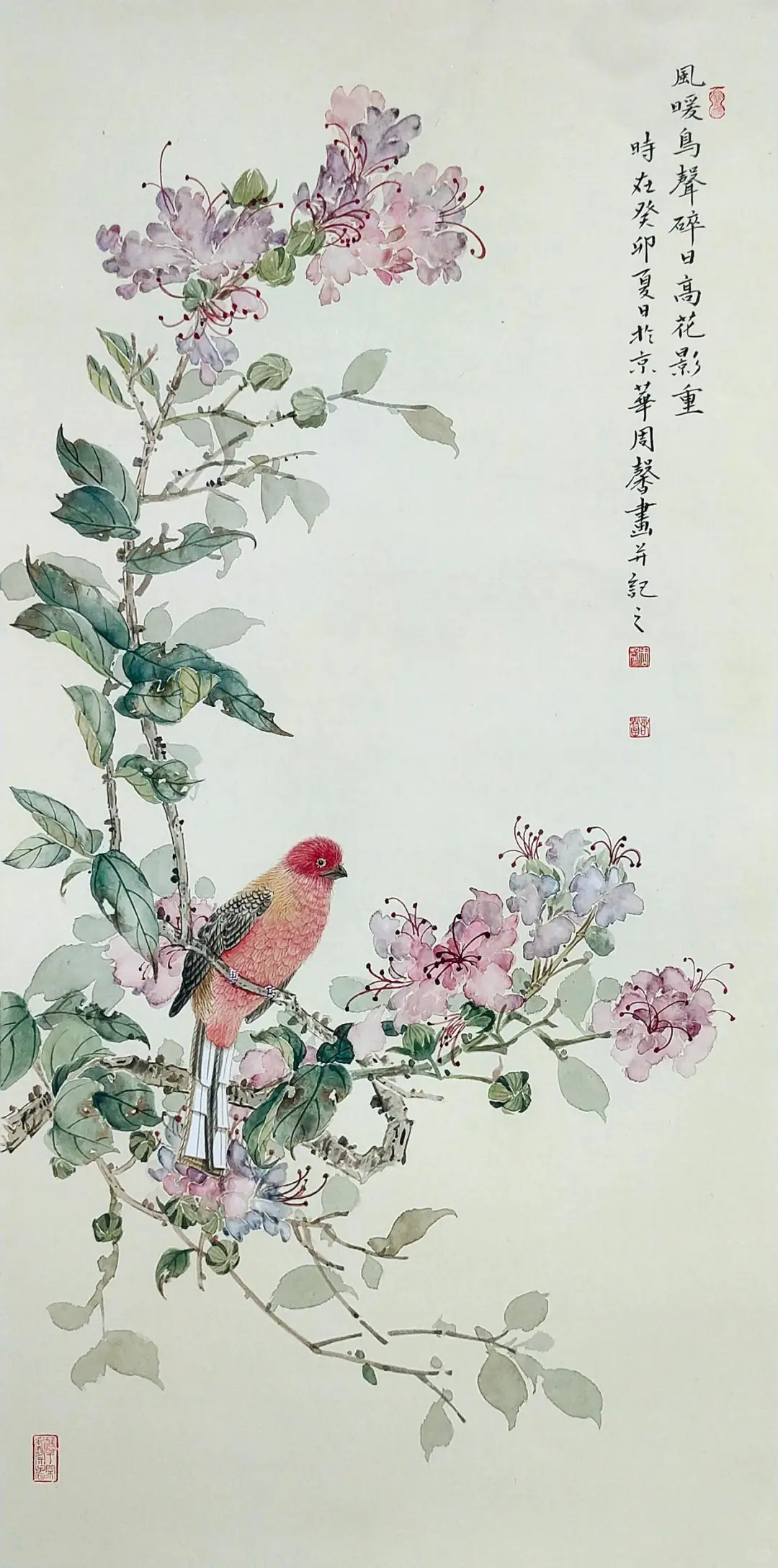 画家周馨没骨画，淡雅朦胧！