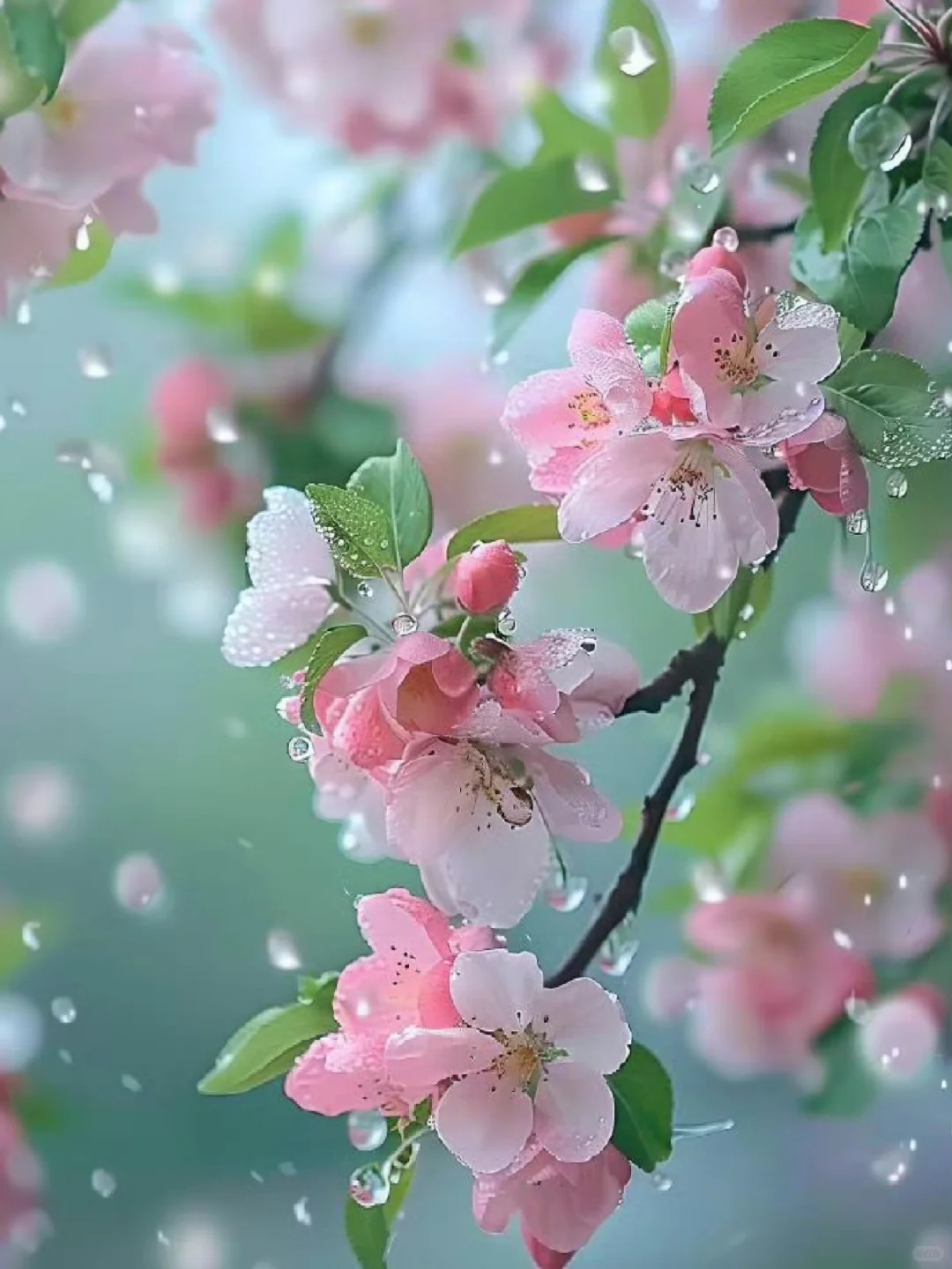 雨中海棠
