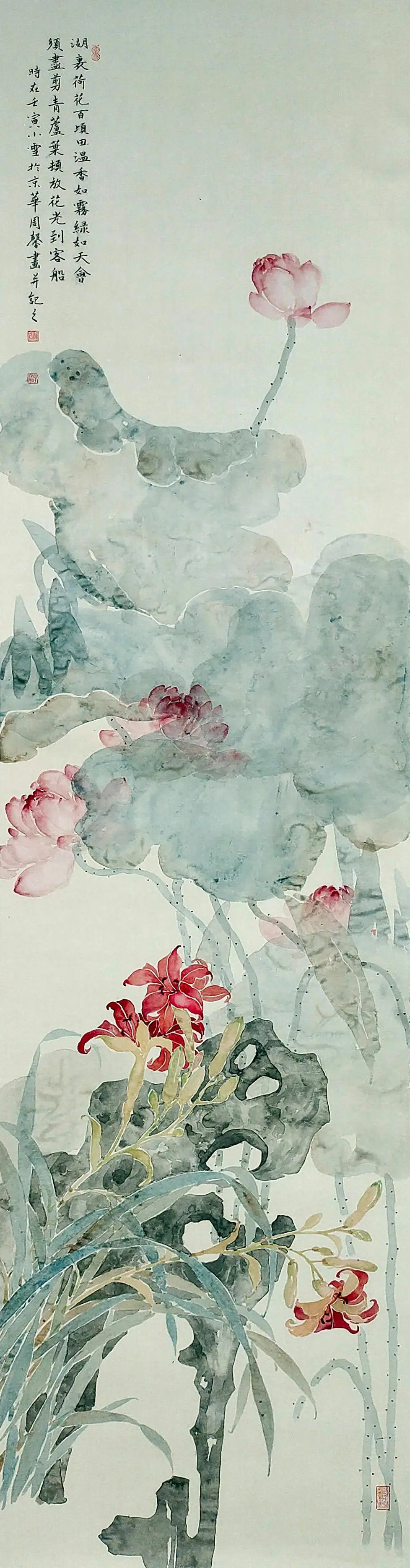 画家周馨没骨画，淡雅朦胧！