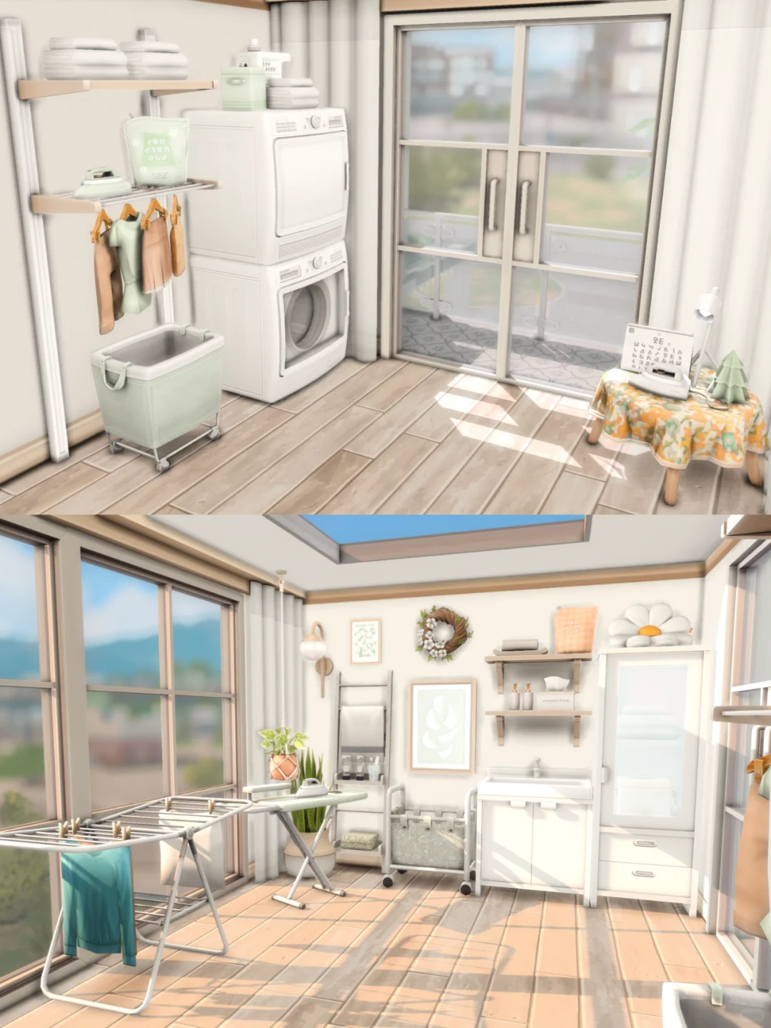 SIMS4｜薄荷系Loft式单身住宅 | CC房屋