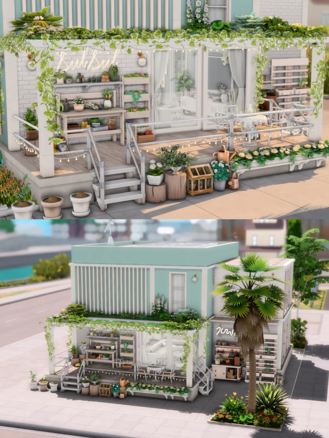 SIMS4｜薄荷系Loft式单身住宅 | CC房屋