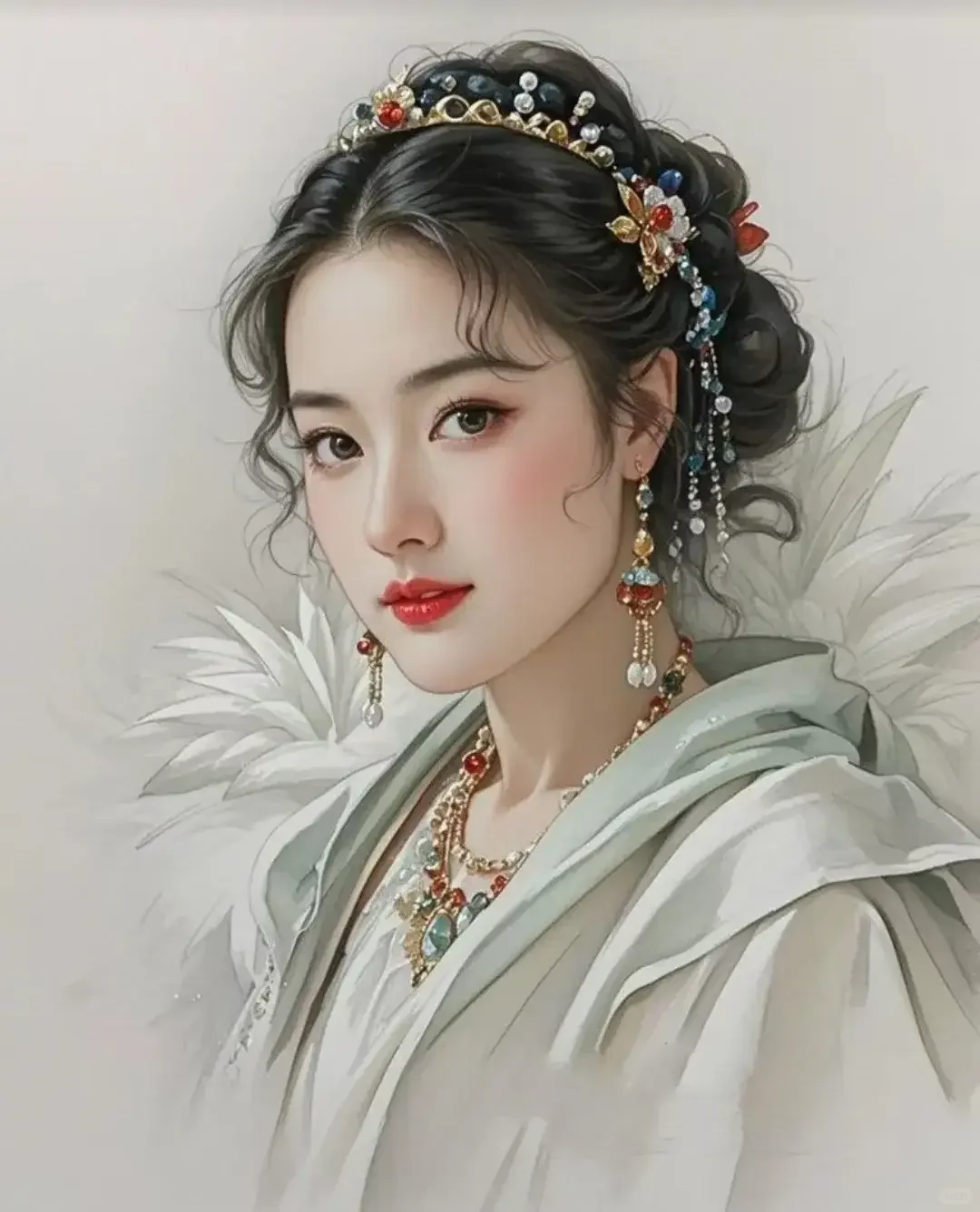 画风超美的古典美人，好仙！