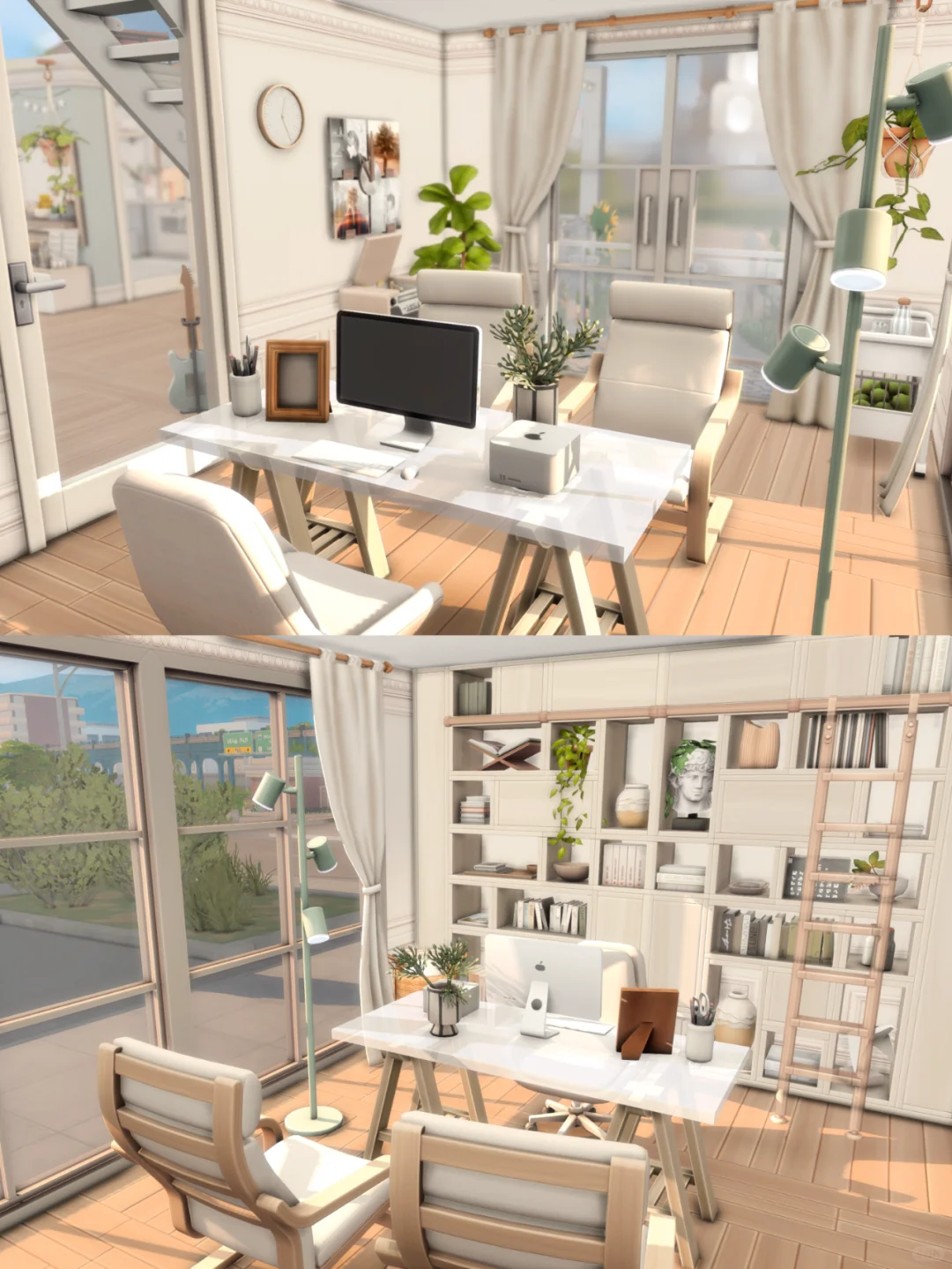 SIMS4｜薄荷系Loft式单身住宅 | CC房屋