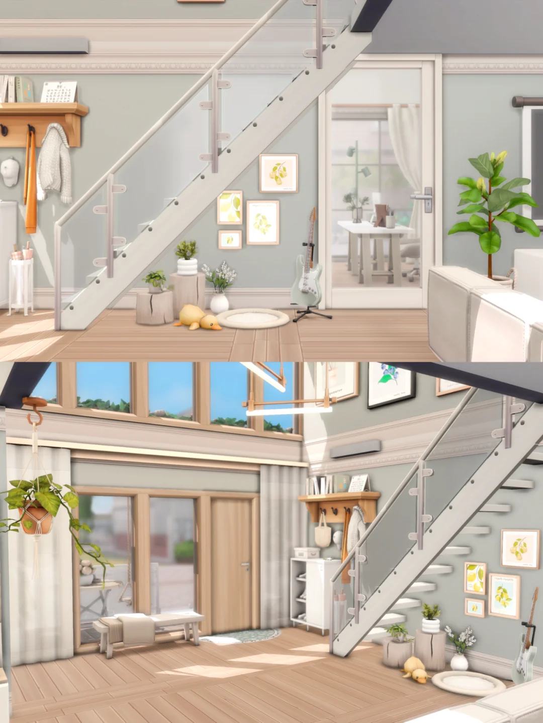 SIMS4｜薄荷系Loft式单身住宅 | CC房屋