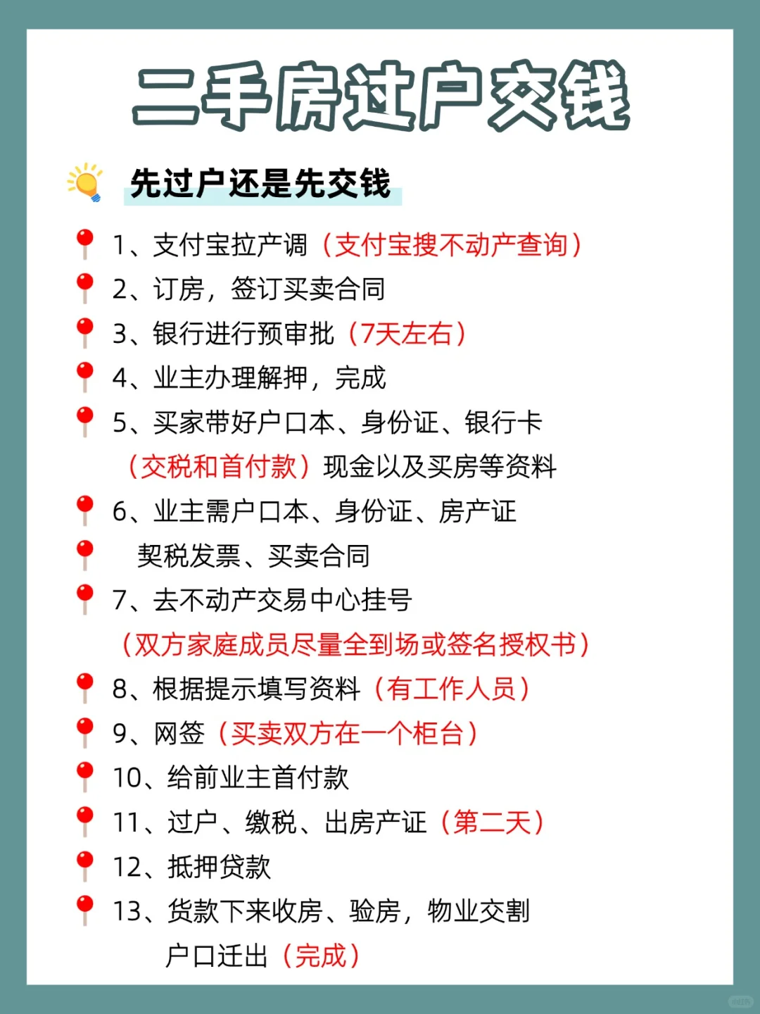 二手房贷款全部流程‼️少一个都拿不到证😭