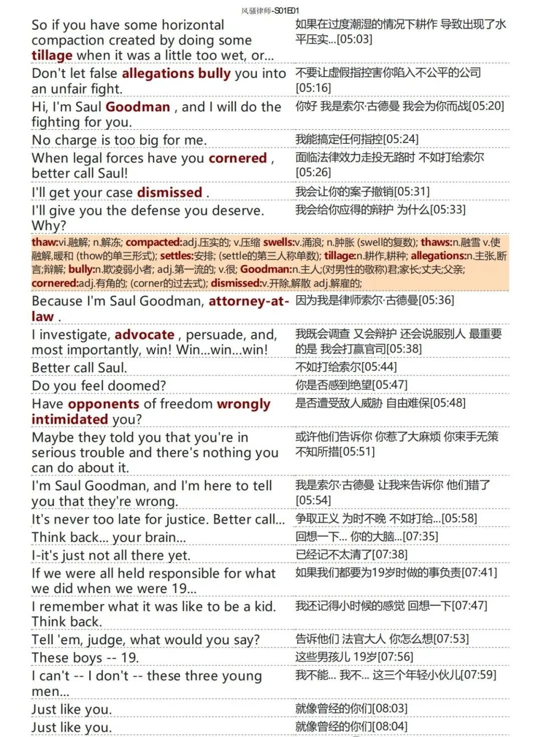 📜 ‌《风骚律师》S1E1 英语整理