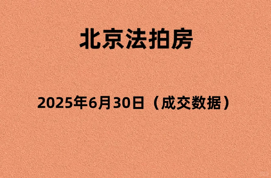 2025年6月30日（成交数据）拍卖