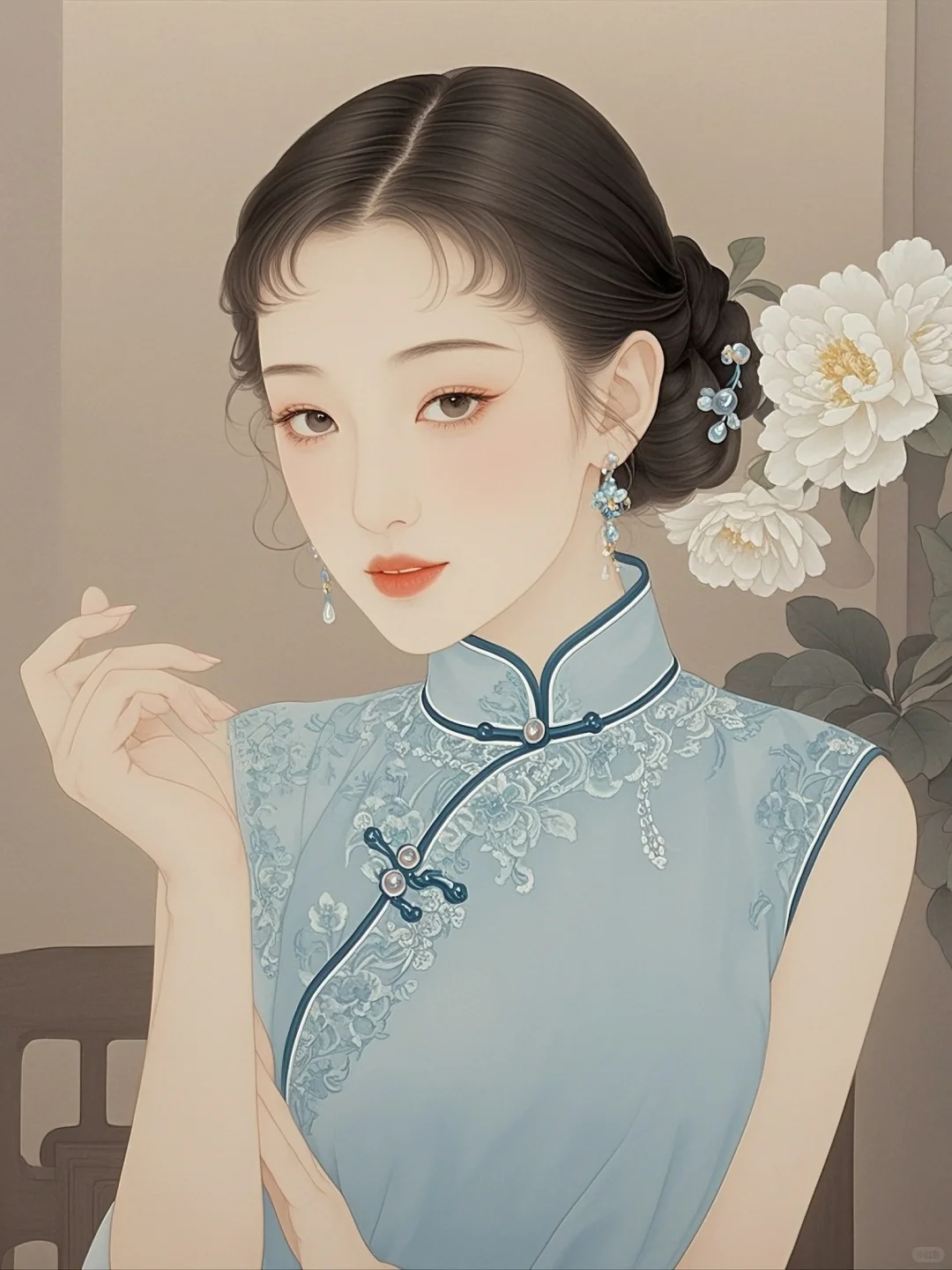 古风💕旗袍佳人映古韵，柔光如画