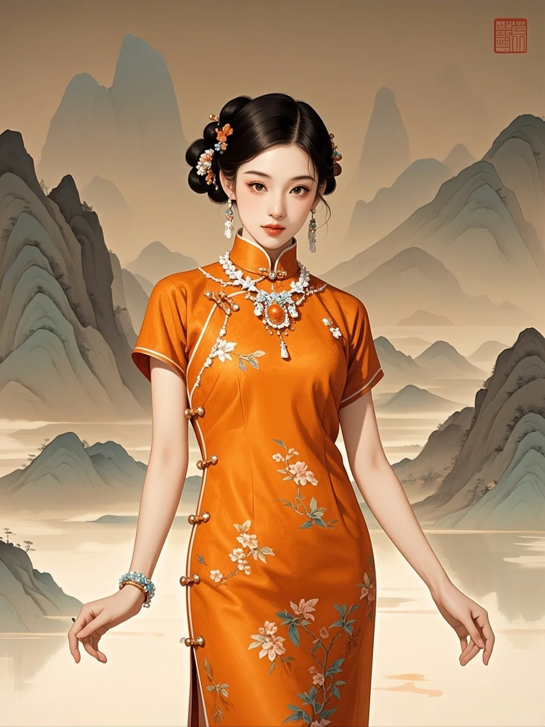 古风💕旗袍佳人映古韵，柔光如画