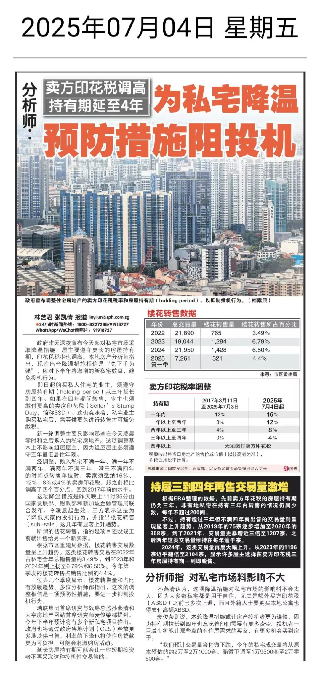 🇸🇬新加坡房贷利率跌，印花税增