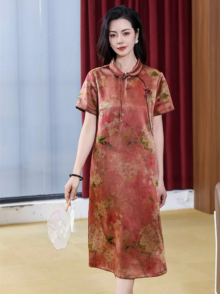 香云纱连衣裙中老年女装夏装