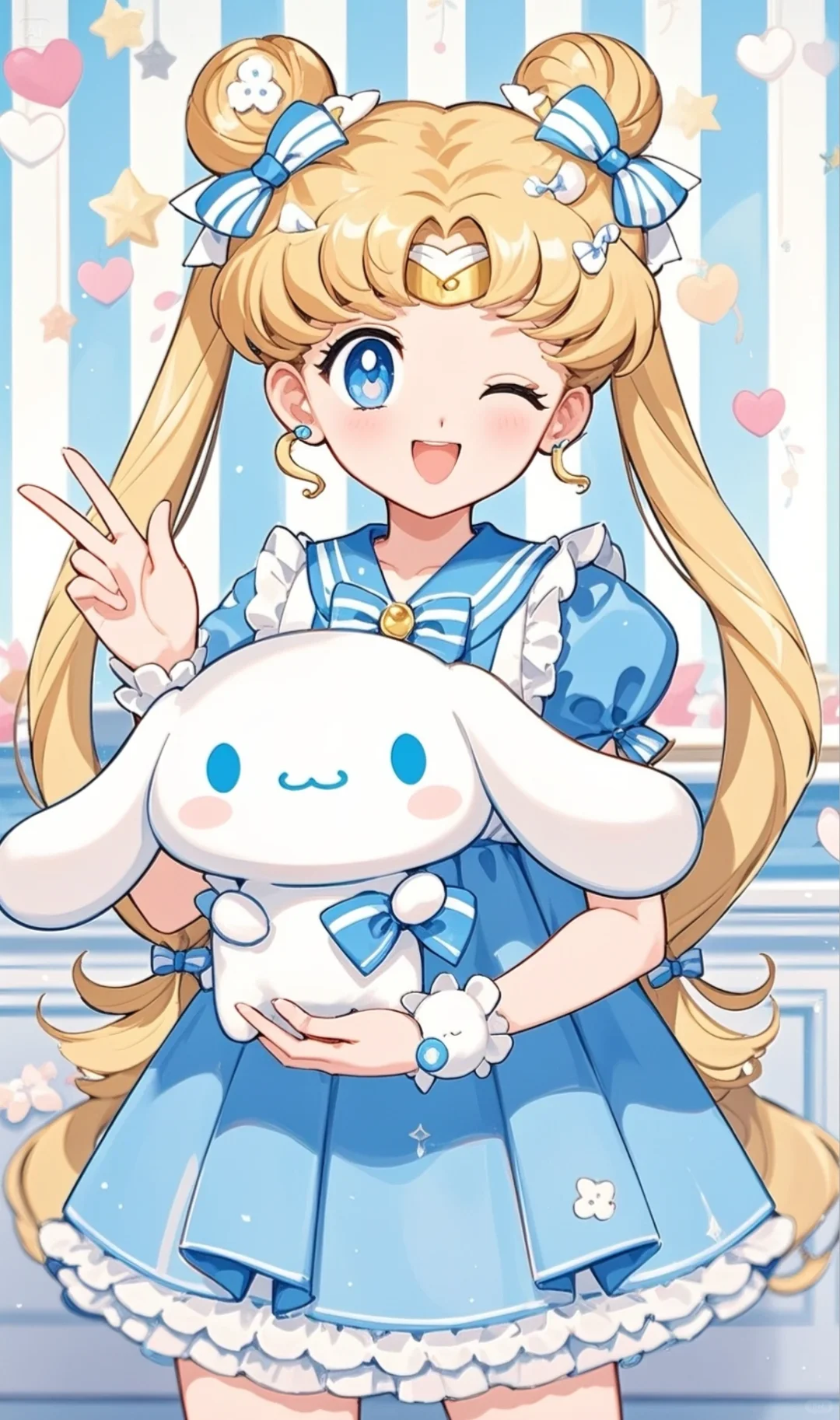 蓝色系美少女与玉桂狗壁纸💙🩵🩶🤍