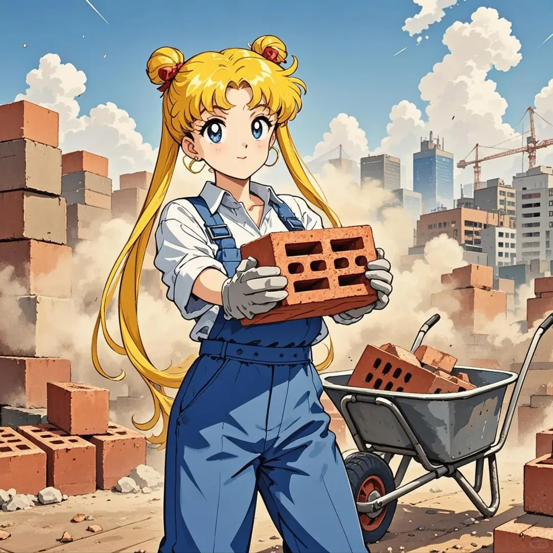 超赞的美少女搬砖头像