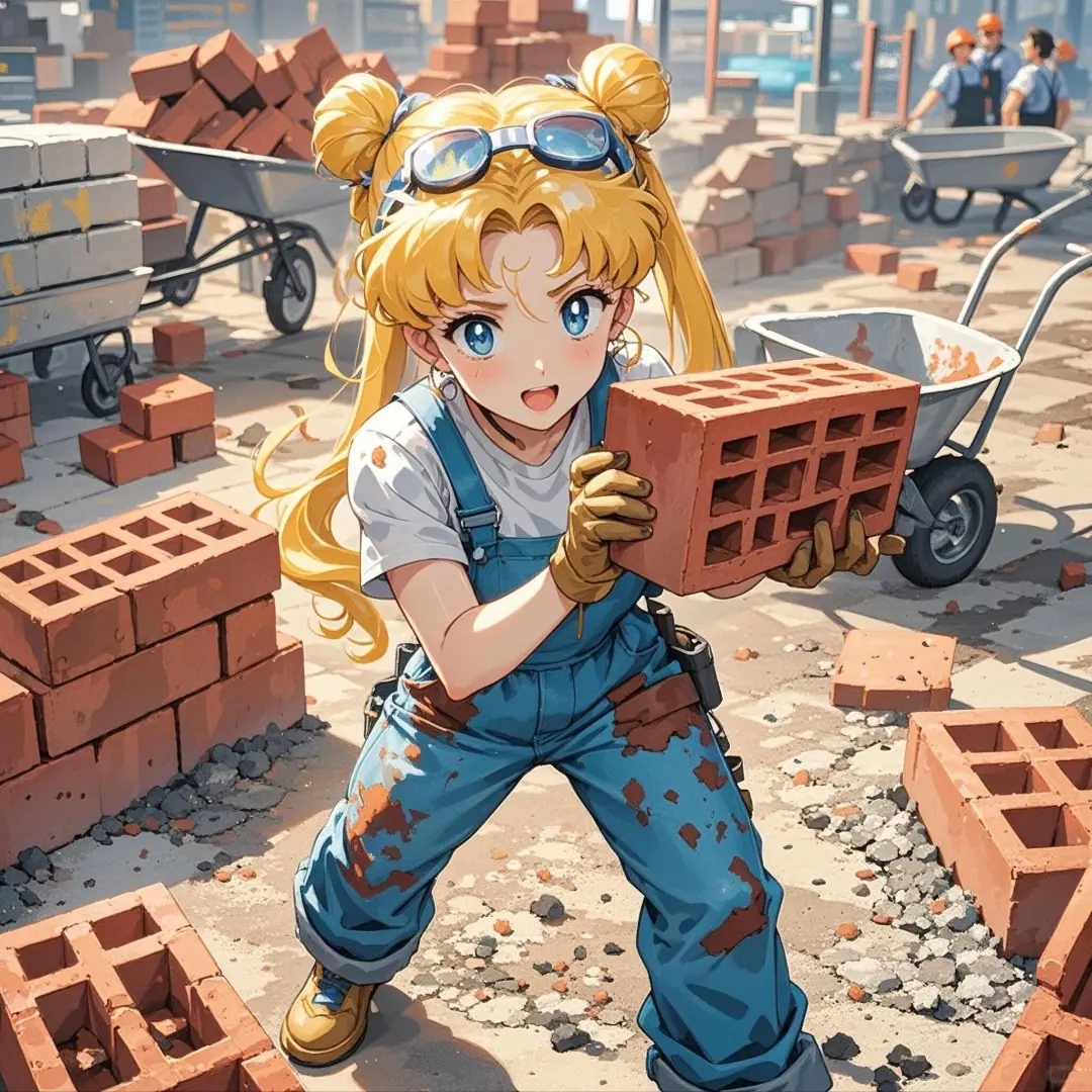 超赞的美少女搬砖头像