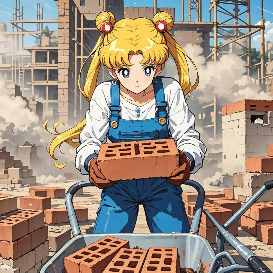 超赞的美少女搬砖头像