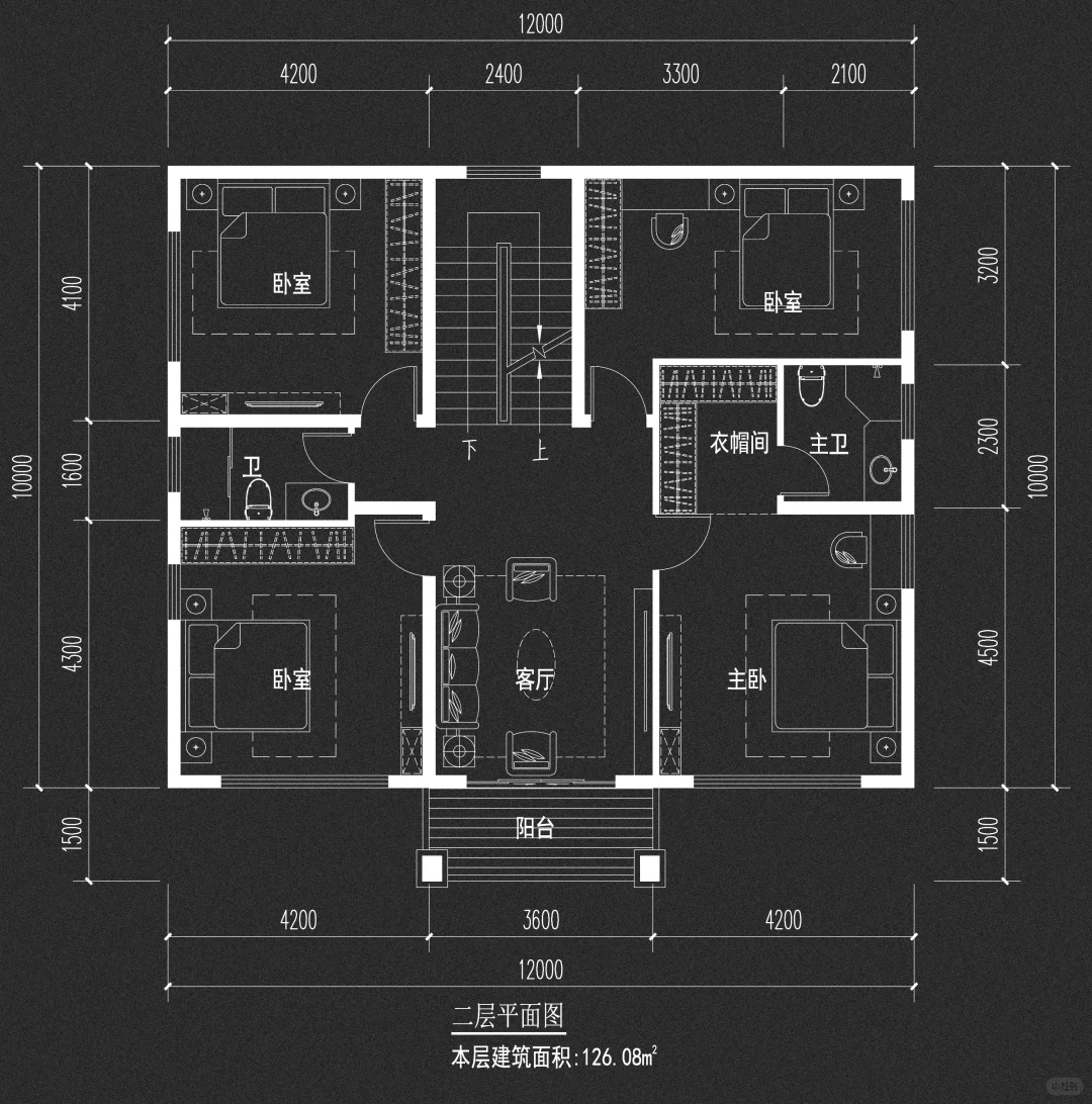 这是老爹在小红书刷到的户型，非常喜欢