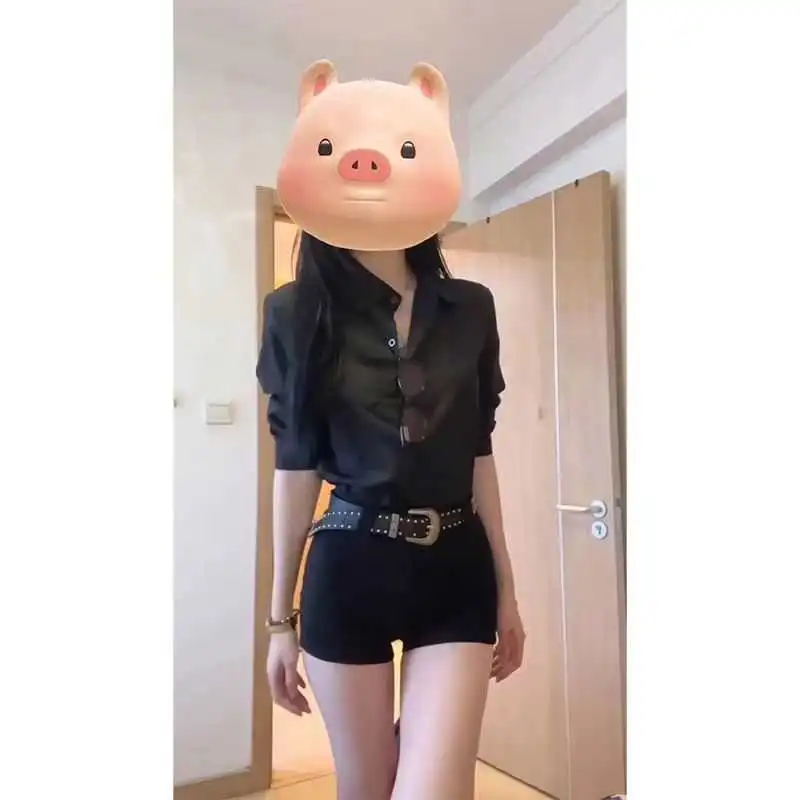 套装女2025春季新款纯欲风辣妹穿搭衬衫