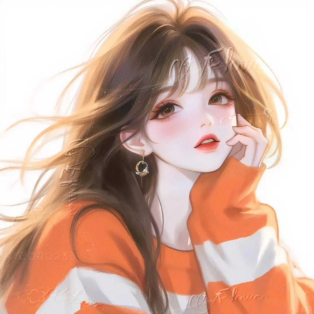 唯美、橙色系女头