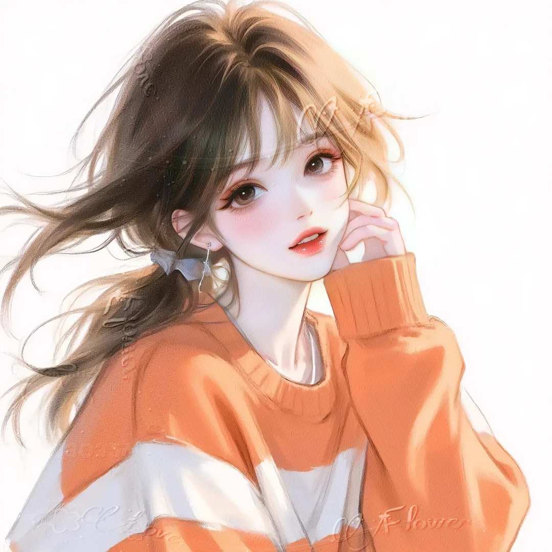 唯美、橙色系女头