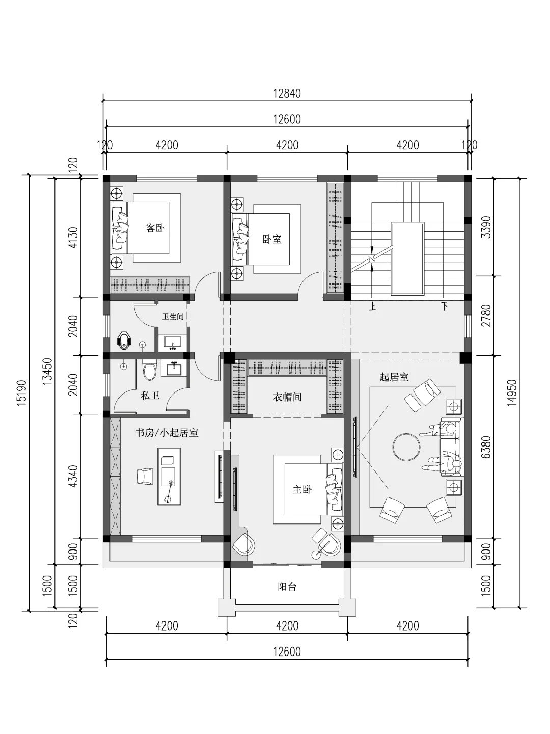 超大挑空客厅白色浪漫注意自建别墅｜附平面