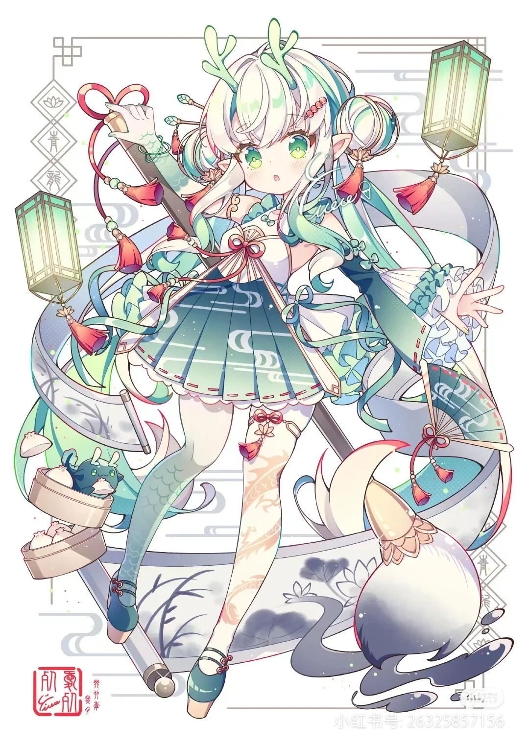 甜心少女插画图✨