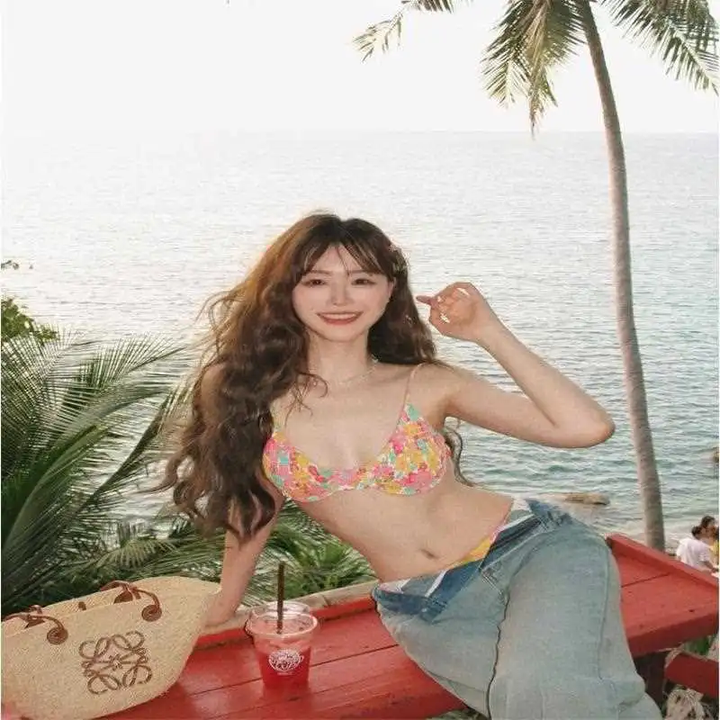 2025彩色印花比基尼👙分体泳装来袭