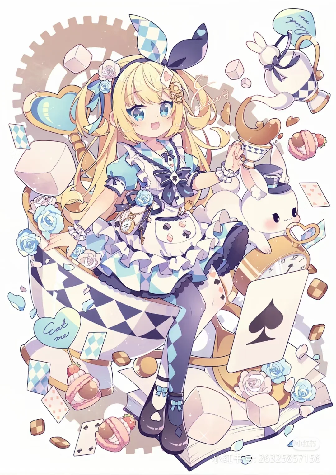 甜心少女插画图✨