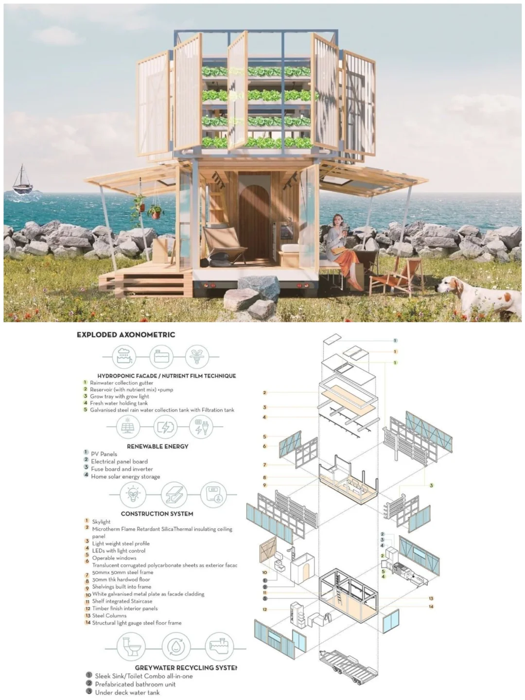 灵活模块化的生态住宅：海岸生活的折叠居所