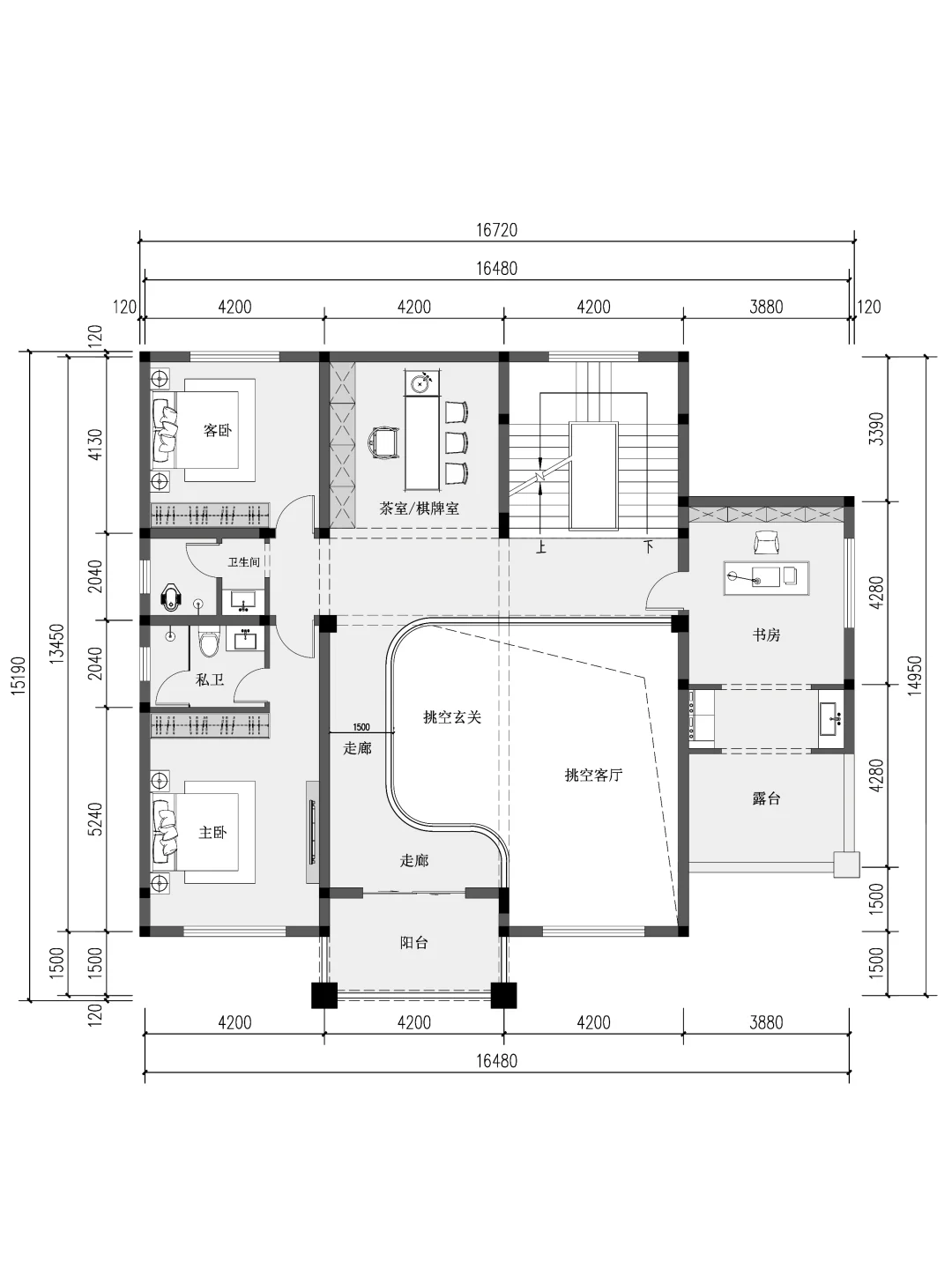 超大挑空客厅白色浪漫注意自建别墅｜附平面