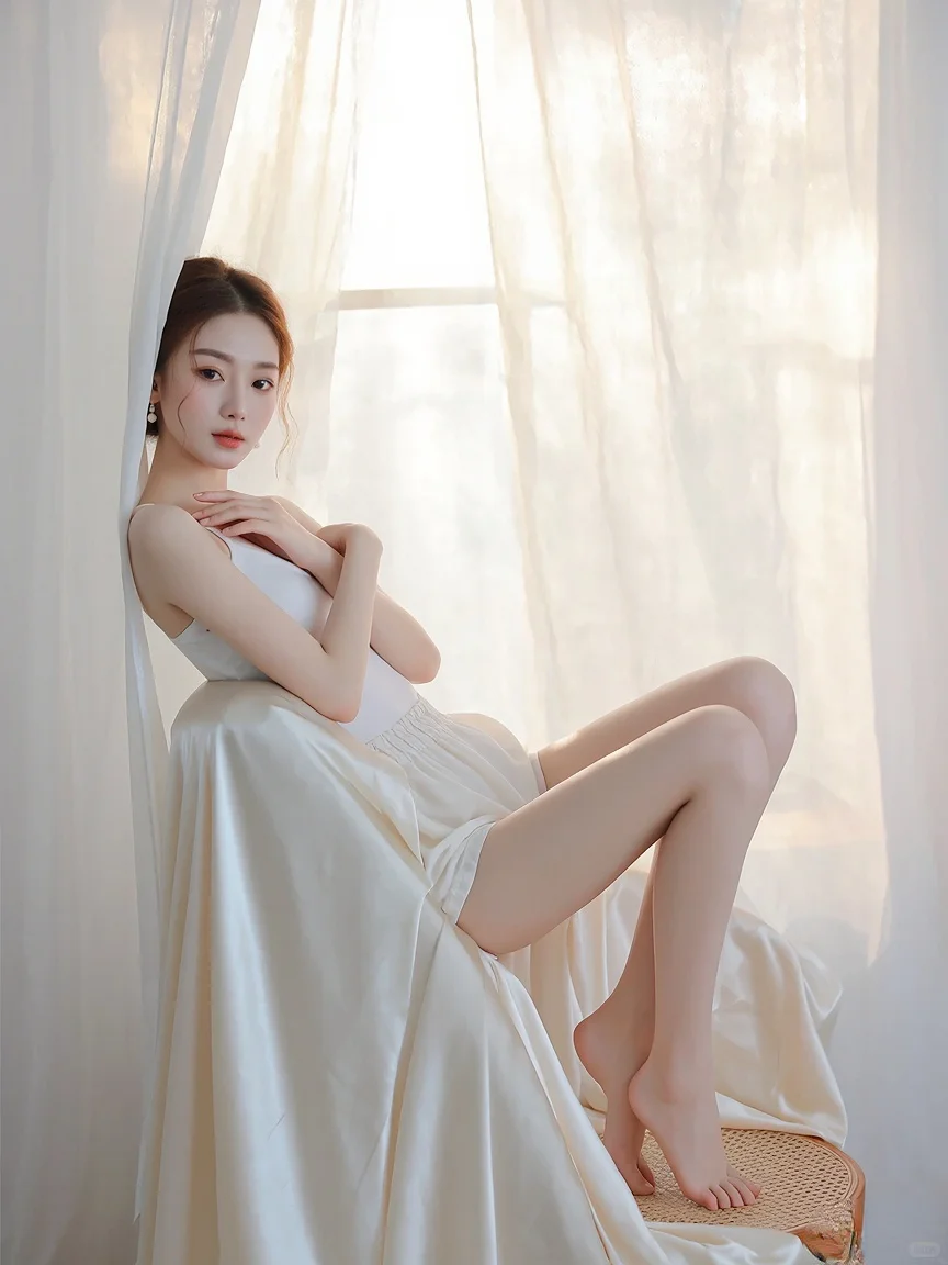 短裙睡衣美少女，这种拍照太好看了吧