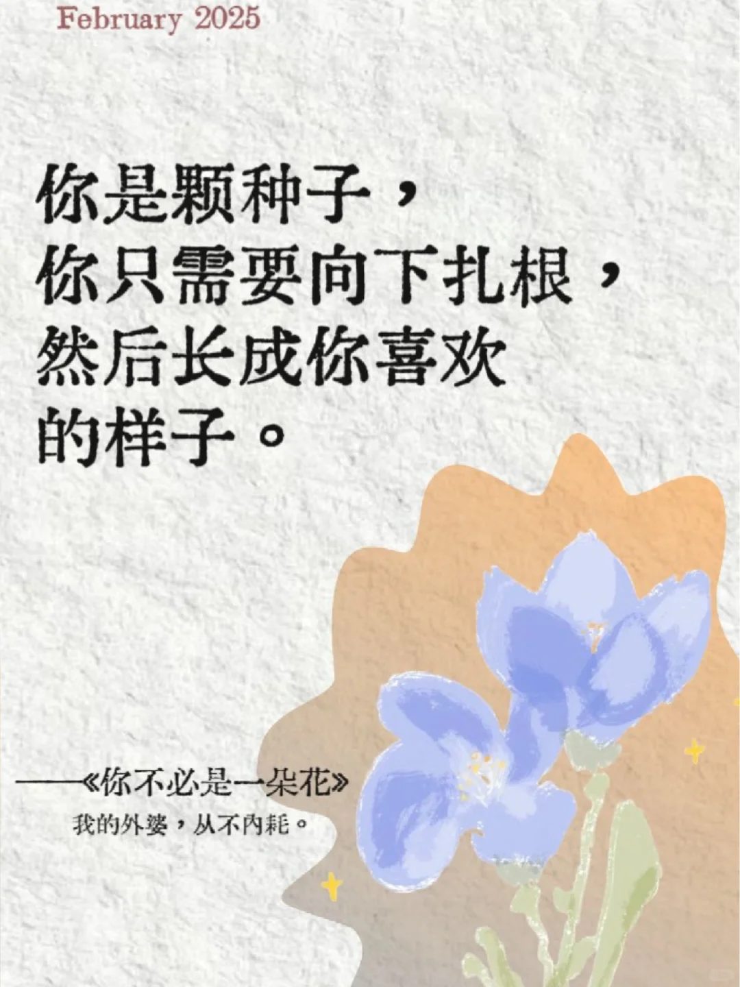 不做娇艳花朵，做自由生长的树🌳