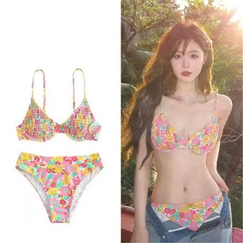 2025彩色印花比基尼👙分体泳装来袭