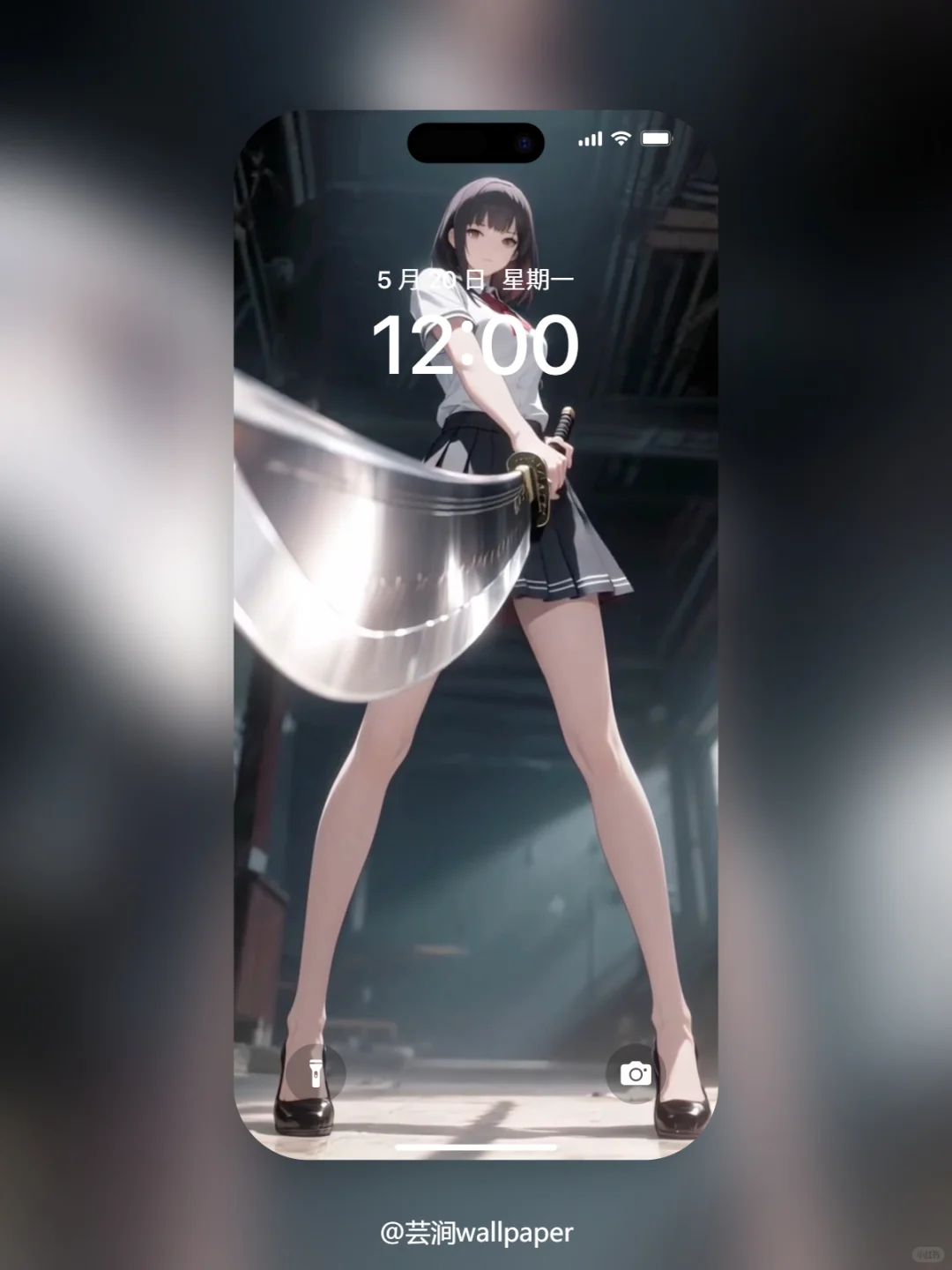 🗡️校服配巨刀！二次元美少女太飒了！