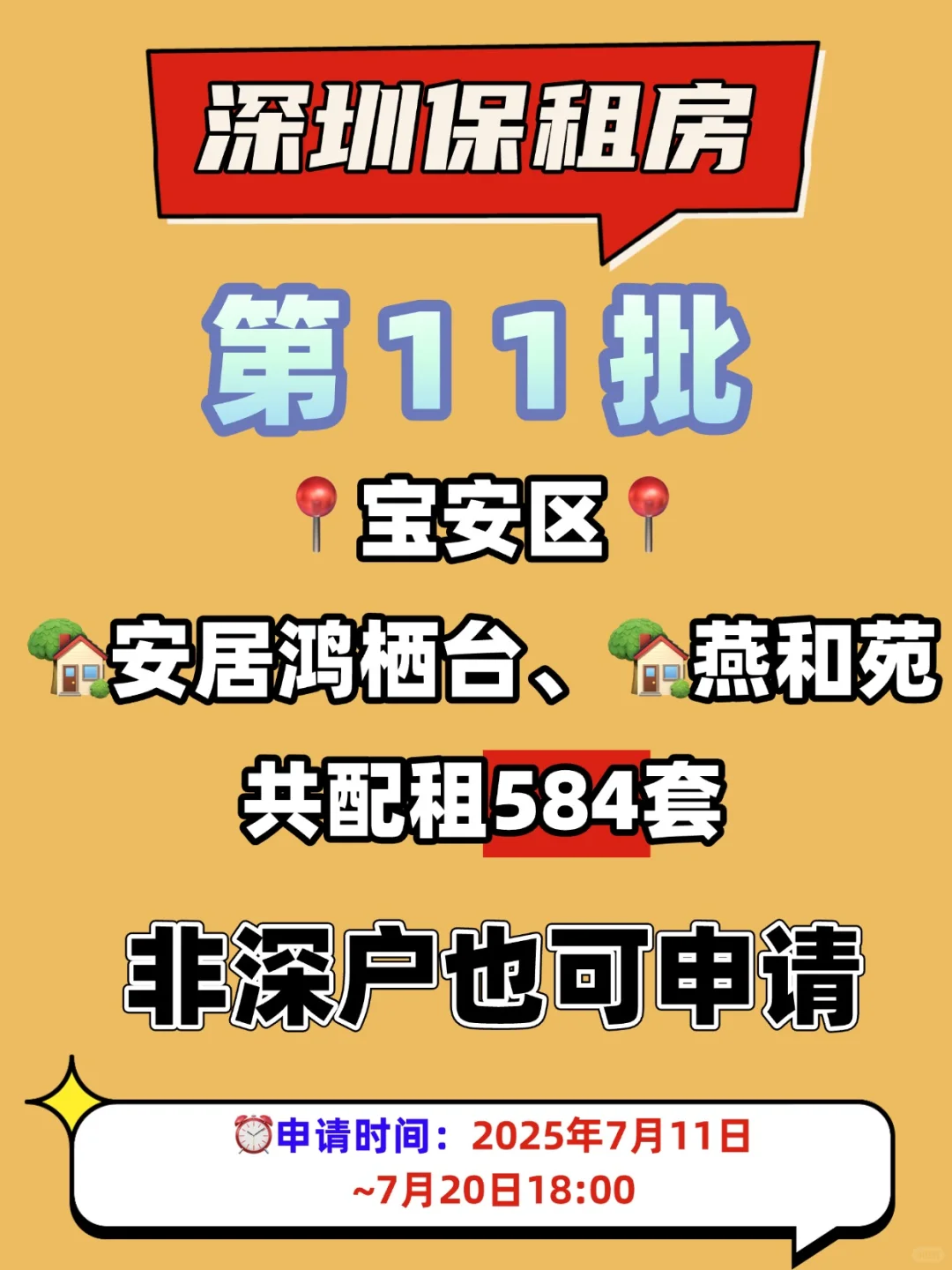 🔥深圳第11批保租房，📍宝安区584套房源~