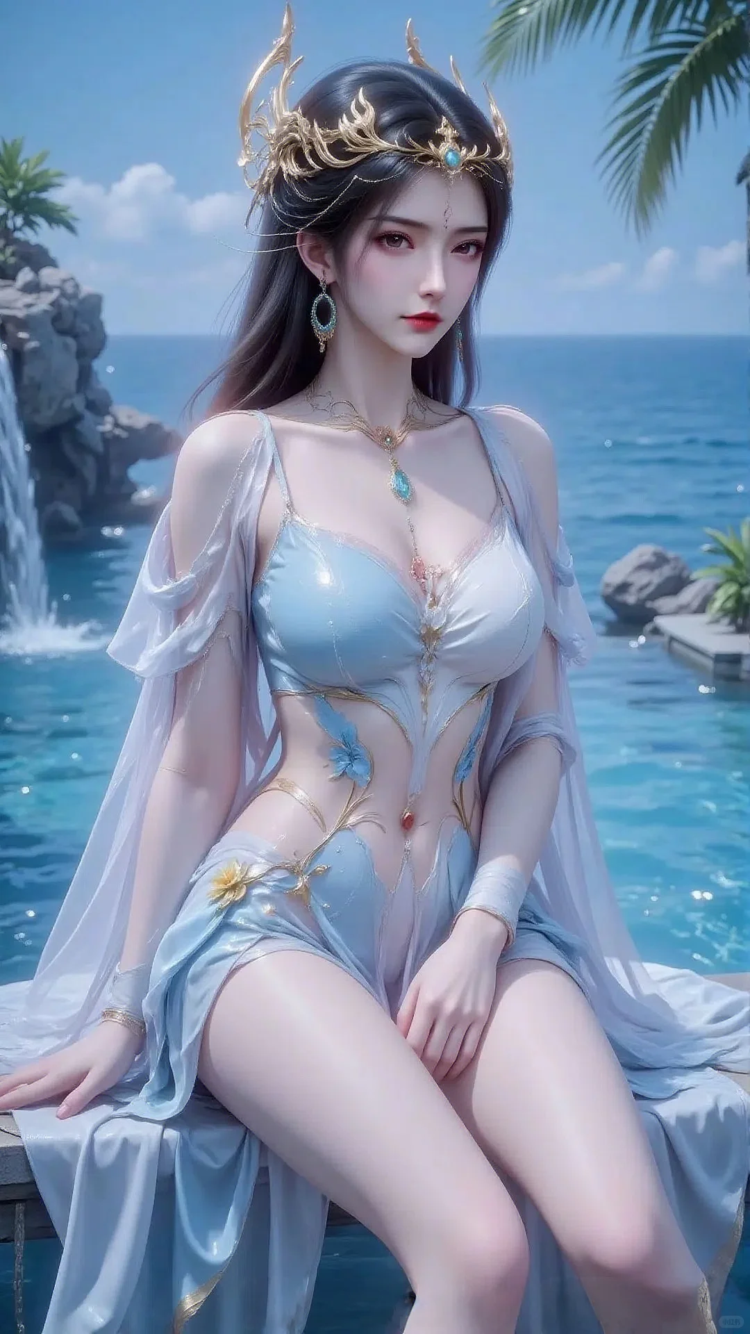 国漫女神红蝶泳装