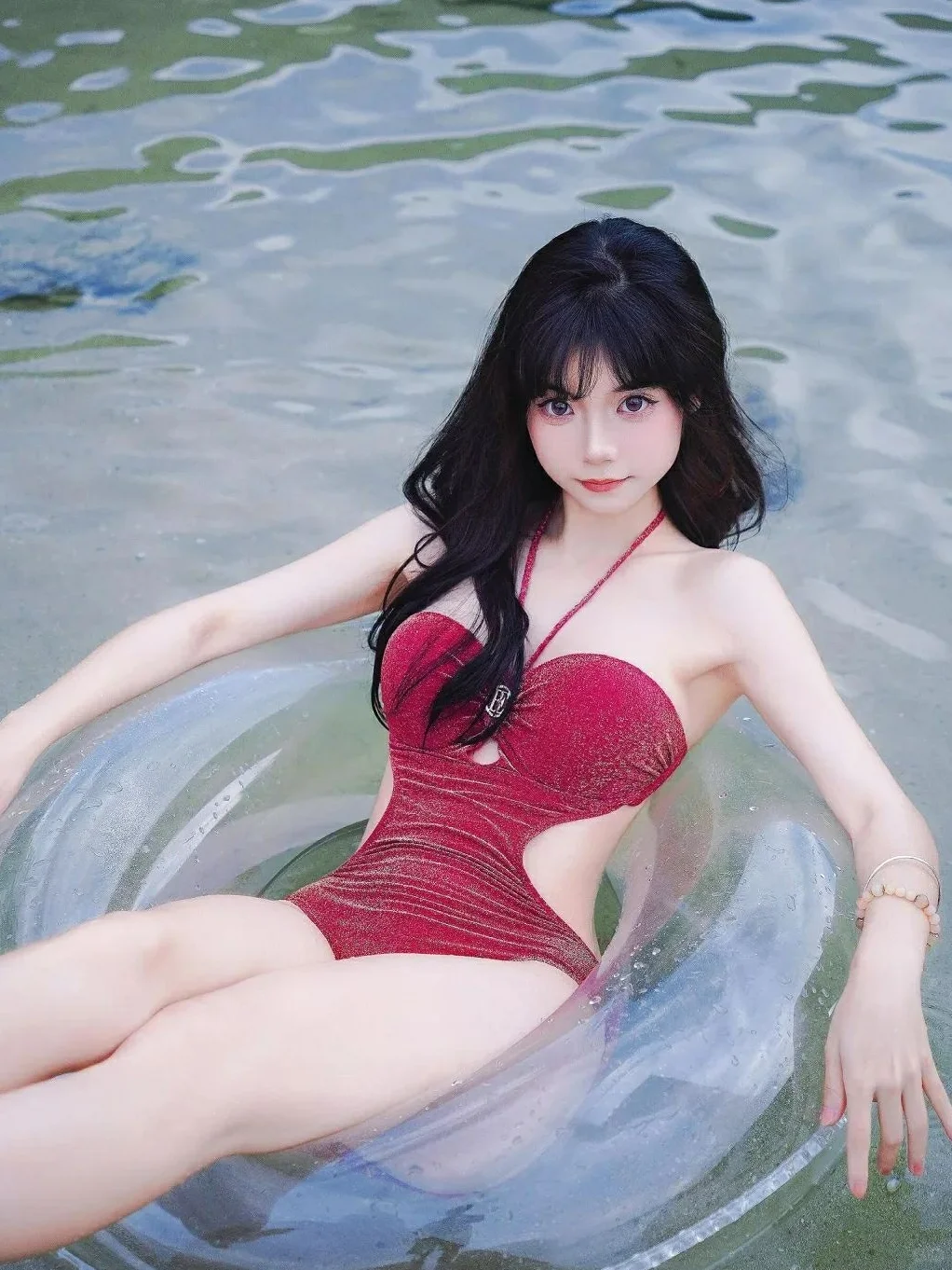 （投稿）红色泳衣与海边的浪漫邂逅