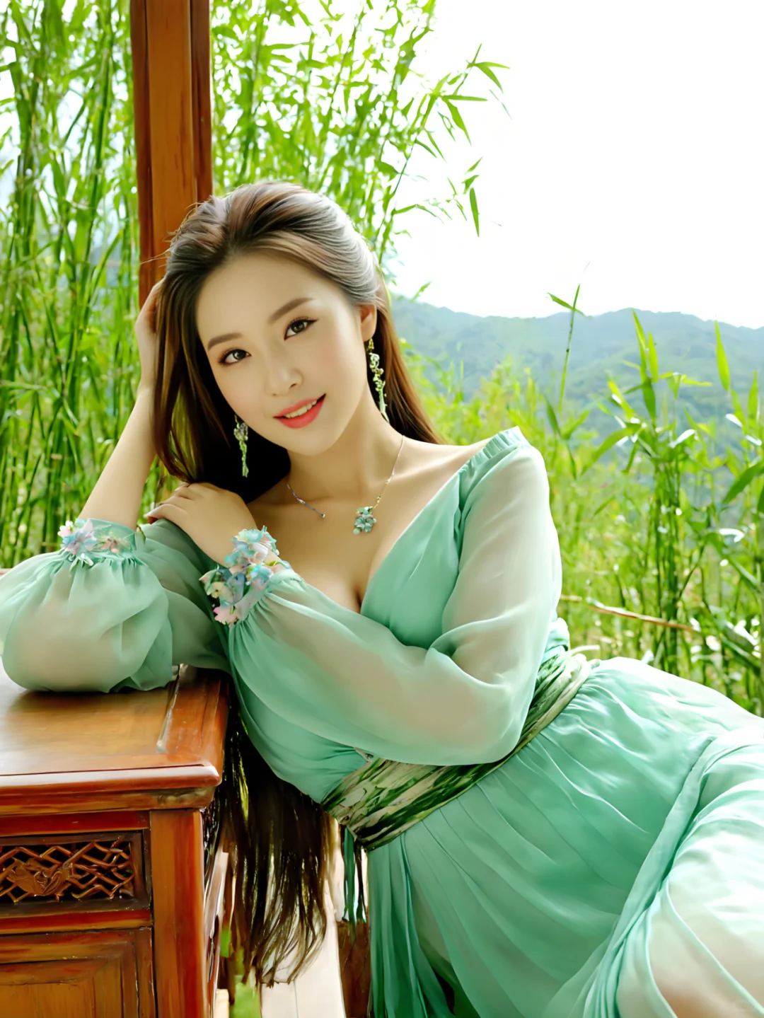 绝世美人一袭翠烟衫，，惊艳了时光！💓
