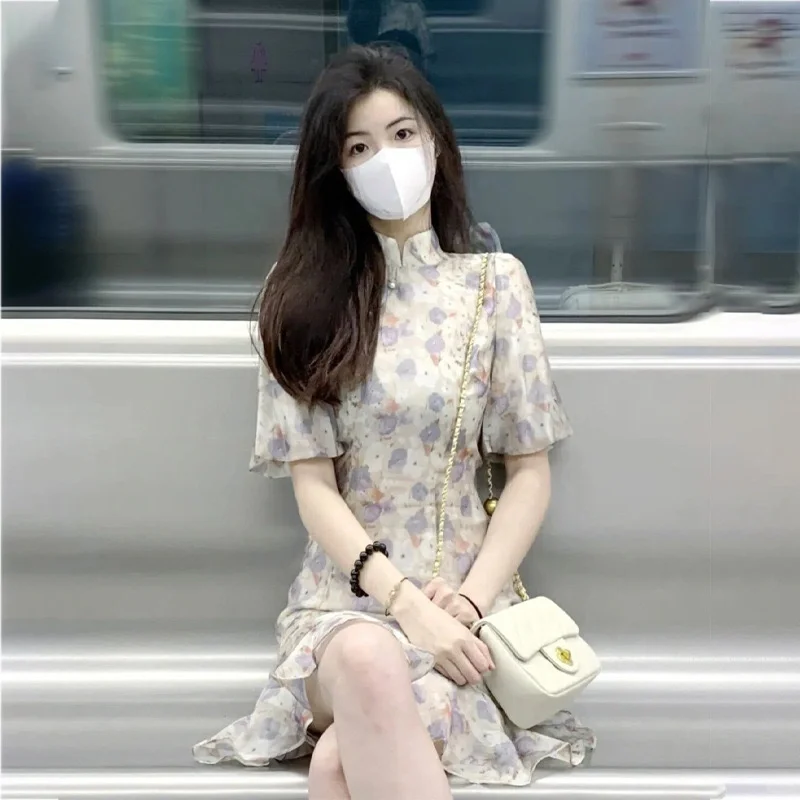 🌸新中式碎花裙🌸显瘦女神范