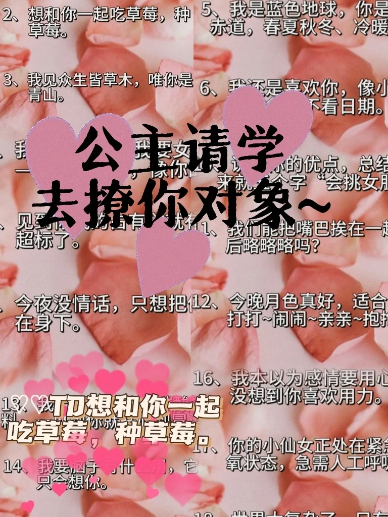 公主请学，去撩你对象~