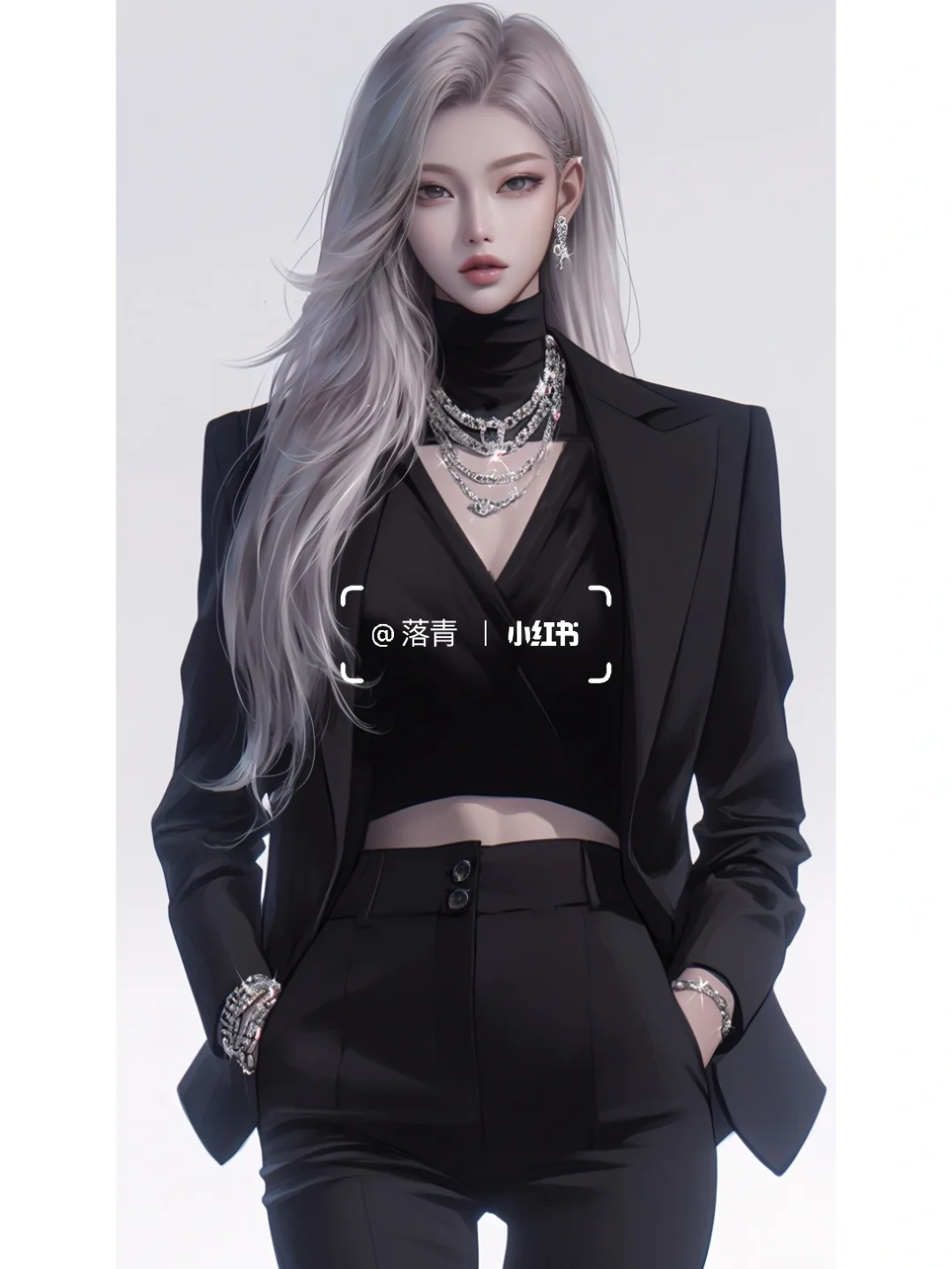 女生立绘｜这气场，少说在时尚界泡了有10年+