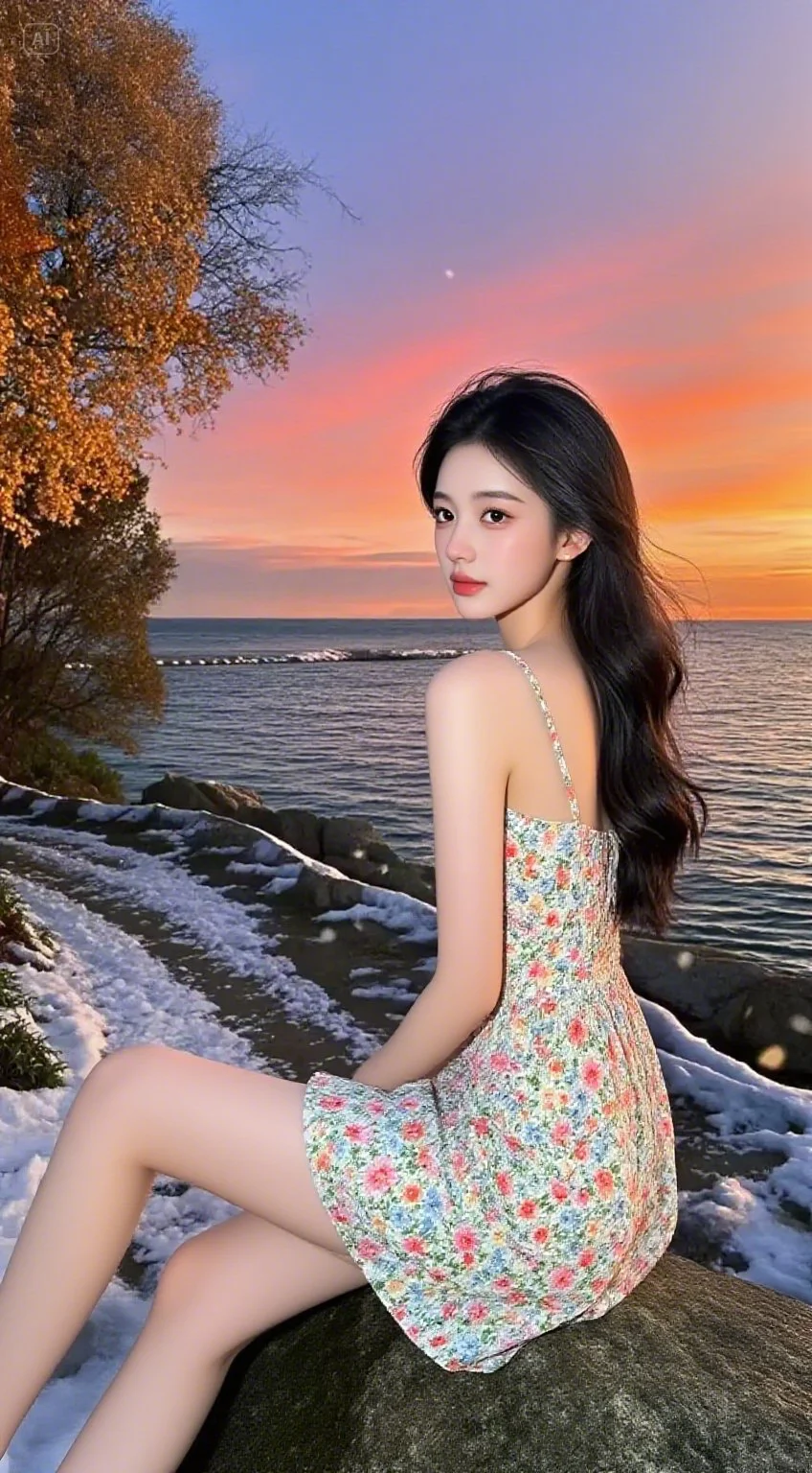 海水缱绻灵动少女