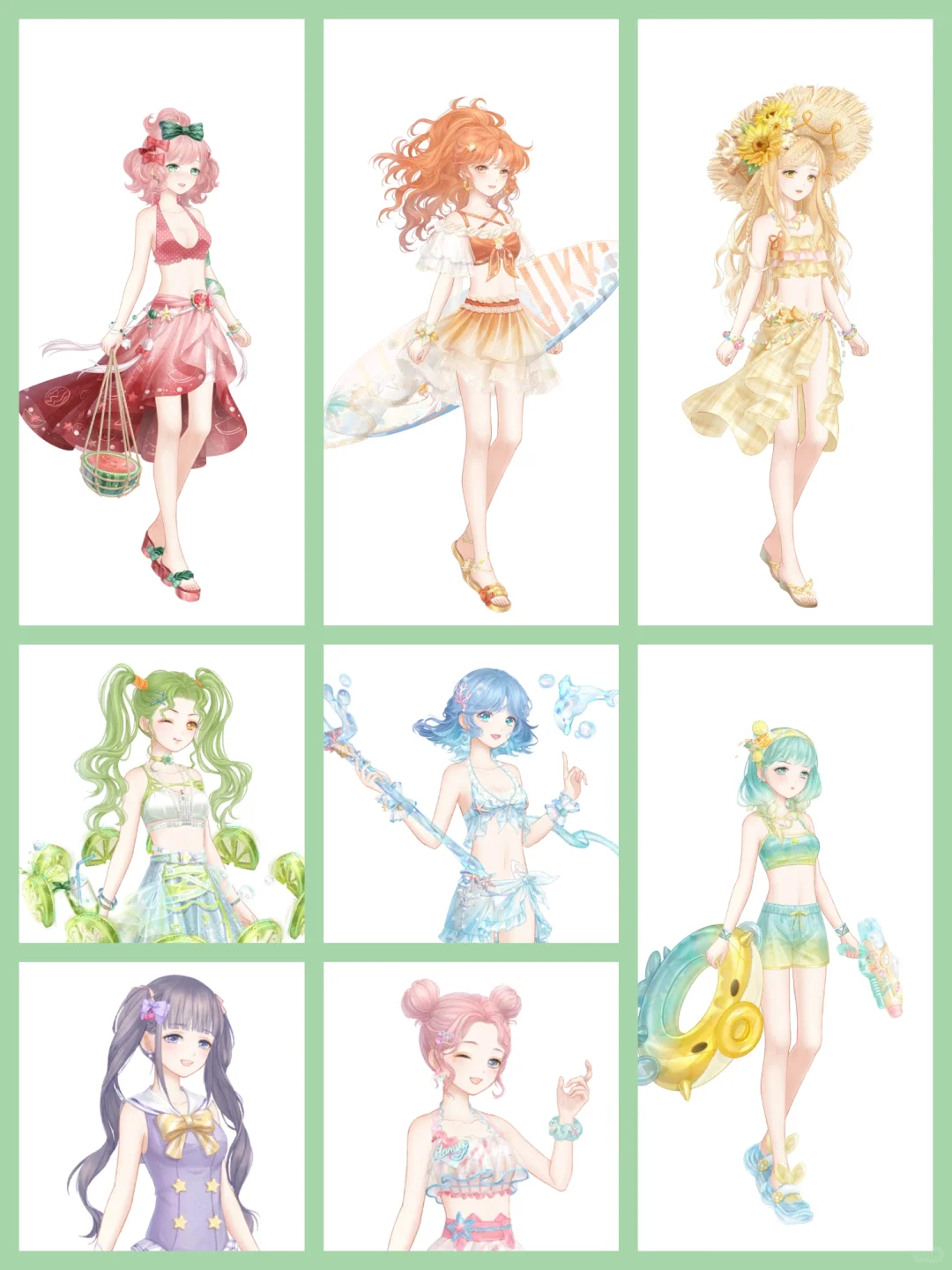 彩虹色系泳装🌈