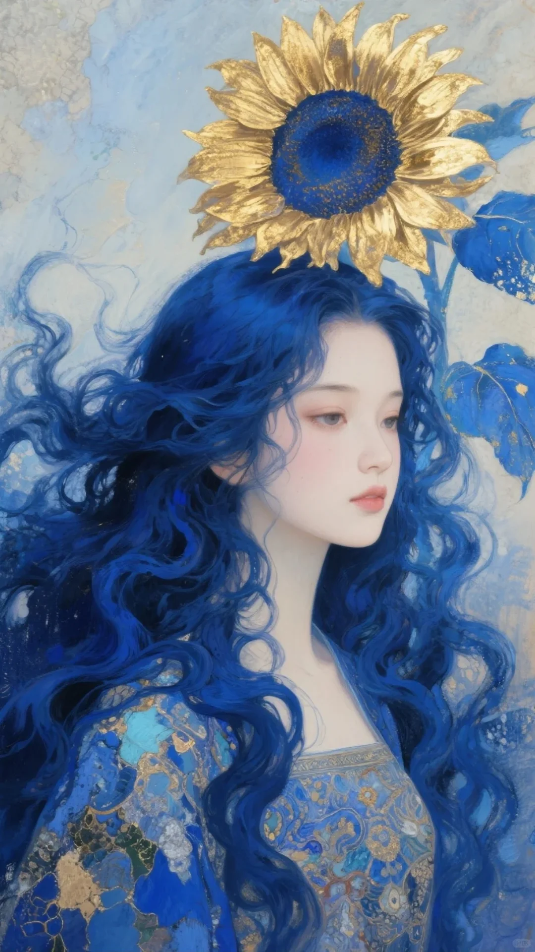 美女与向日葵