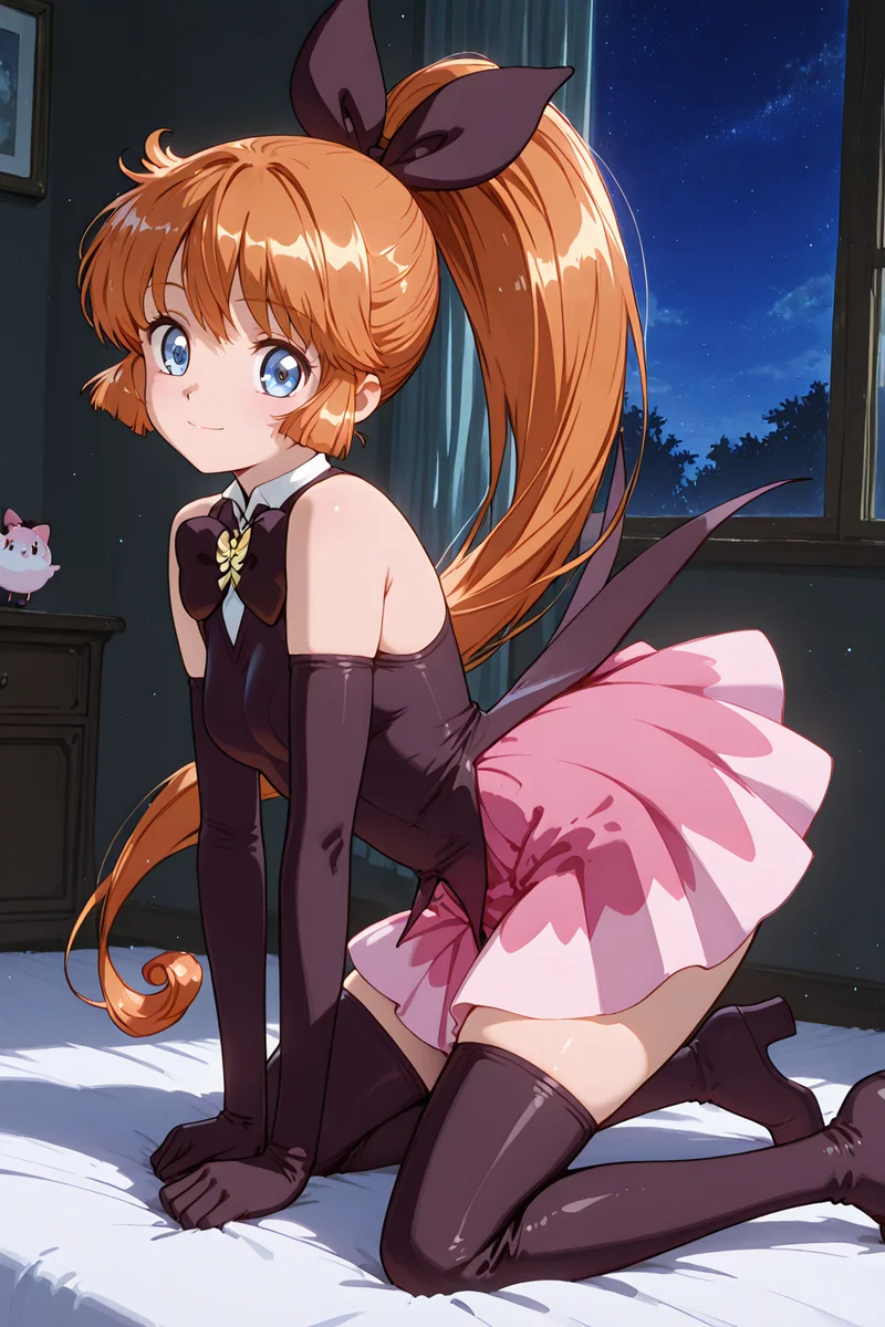 童年女神圣少女，马尾+靴太经典！