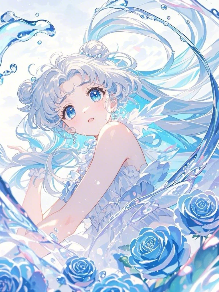 蓝色水冰月，月光下的冷艳女神！🩵
