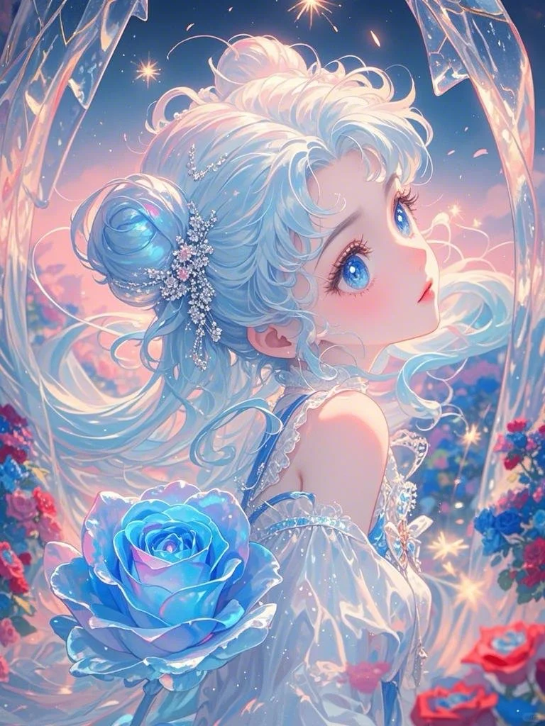蓝色水冰月，月光下的冷艳女神！🩵