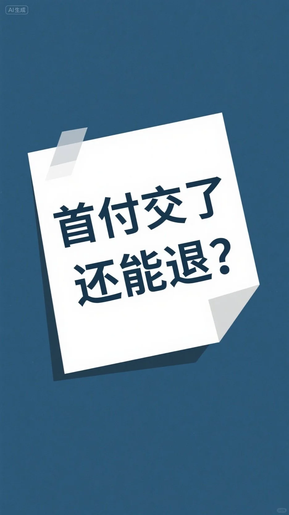 首付交了还能退？