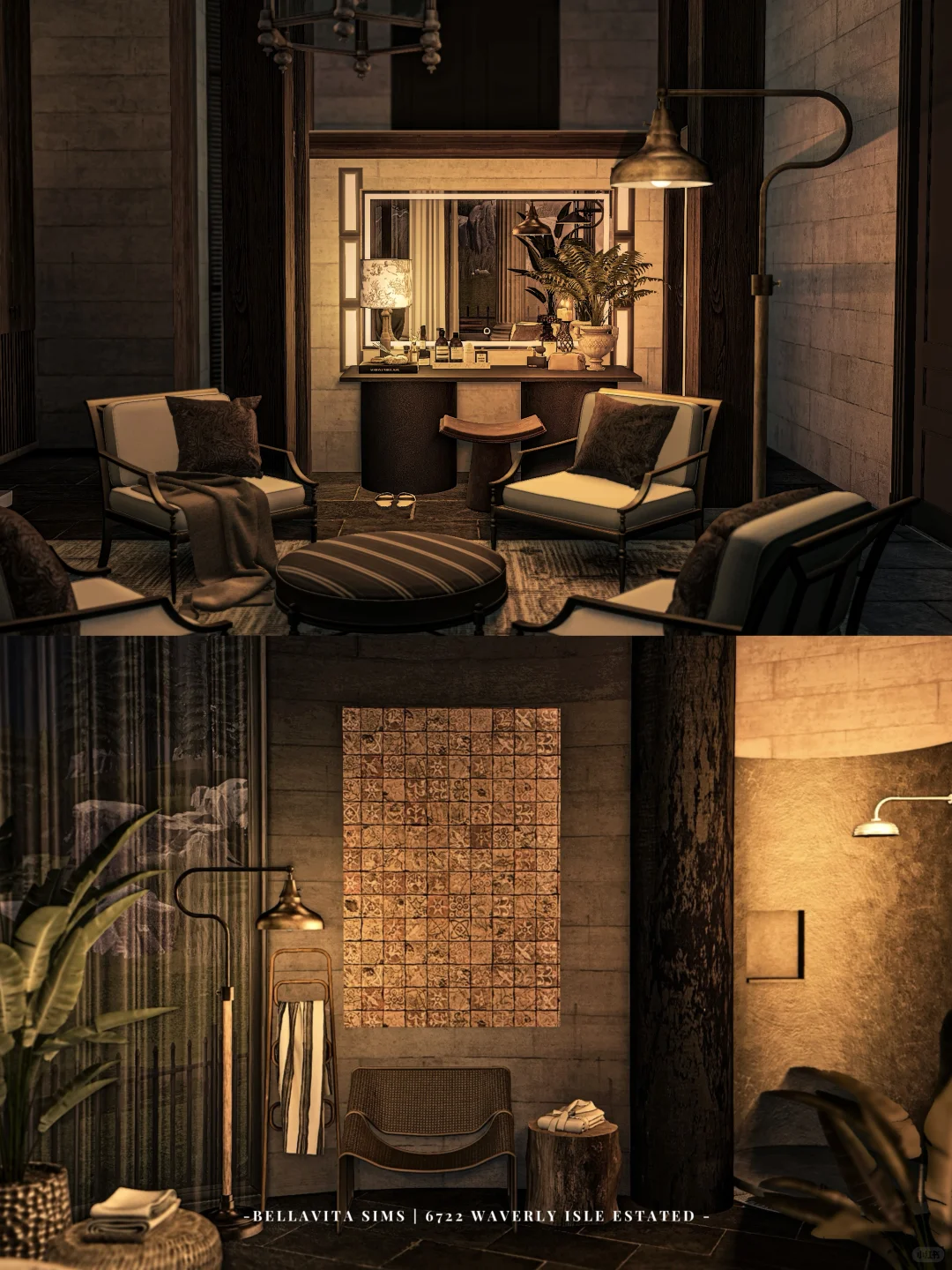 模拟人生：绿意庄园· 瀑布图书馆｜64x64住宅
